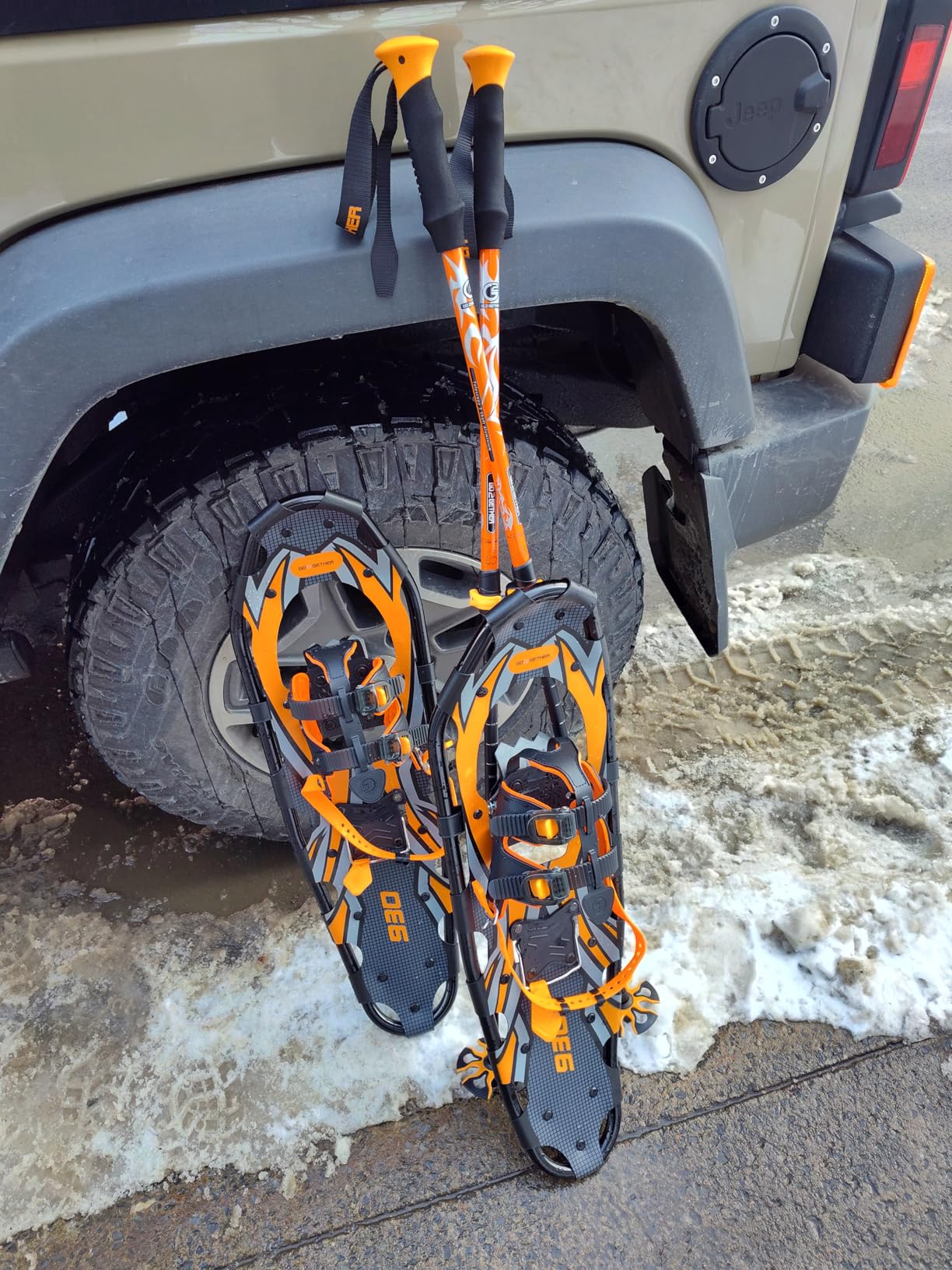 G2 21/25/30/36 Inches Light Weight Snowshoes with Toe Box, EVA Padded Ratchet Binding, Heel Lift (21-Inch) customer photo 1