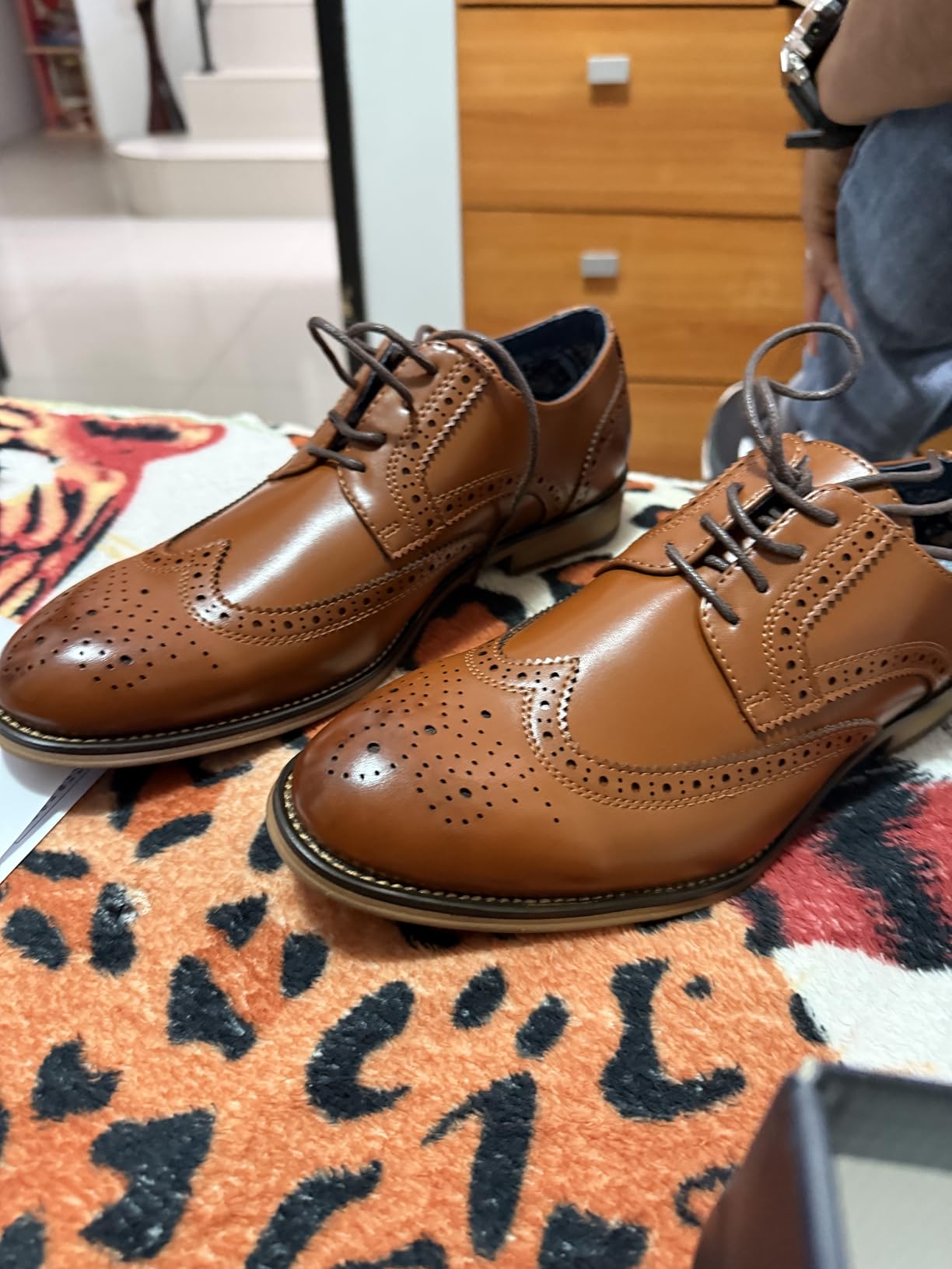 VOSTEY Men's Lace Up Soft Cap-Toe Formal Dress Shoes customer photo 2