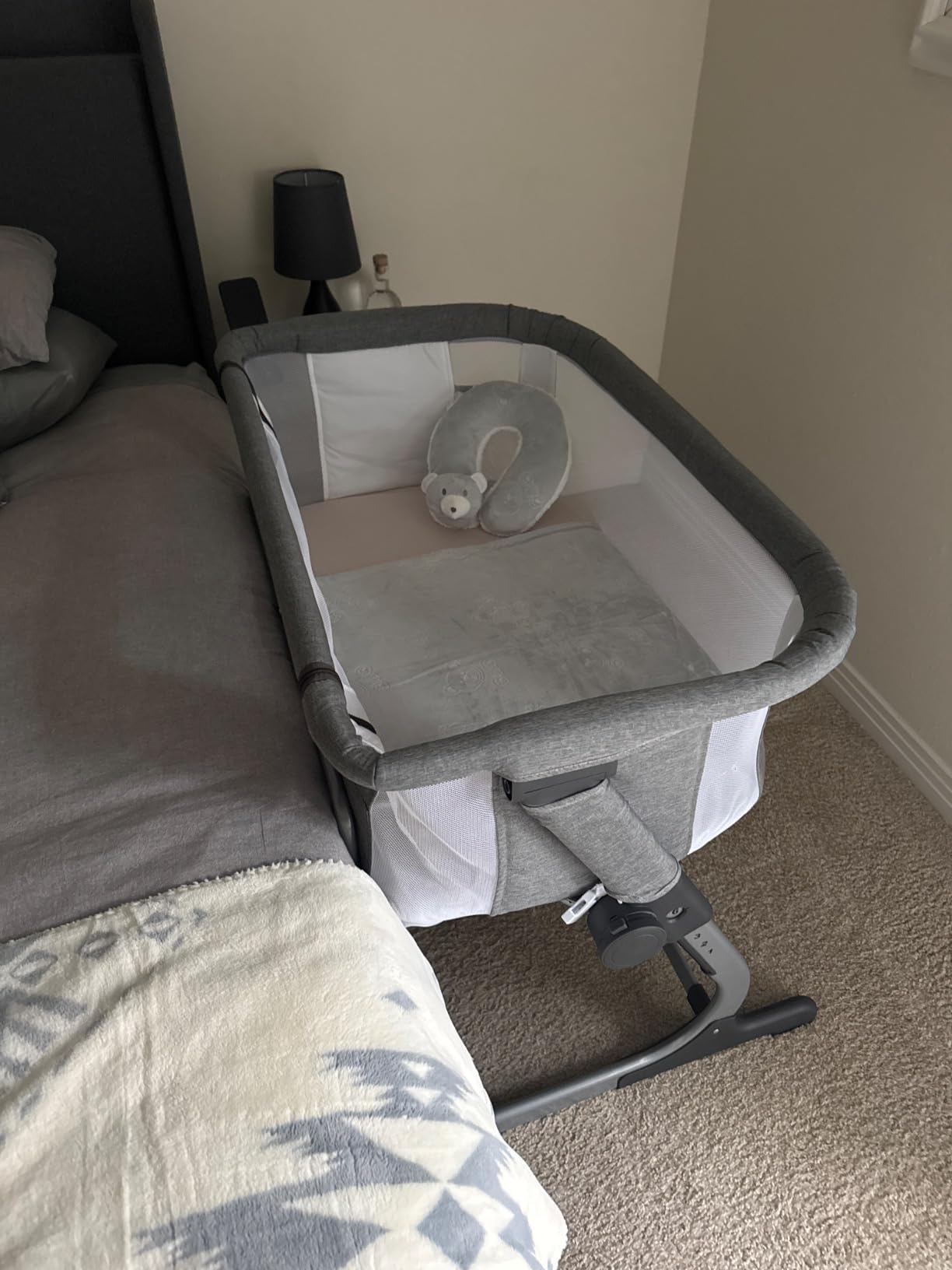 Baby Delight Beside Me Dreamer Bassinet | Bedside Sleeper | 6-Position Height Adjustment | Charcoal Tweed customer photo 2