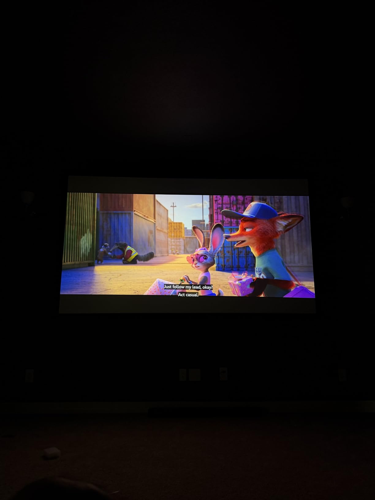 Akia Screens Fixed Frame Projector Screen 120-Inch, 16:9, Wall Mount, CINEWHITE UHD-B, 4K/8K Ready, Indoor Home Theater, AK-FF120WH2 customer photo 1