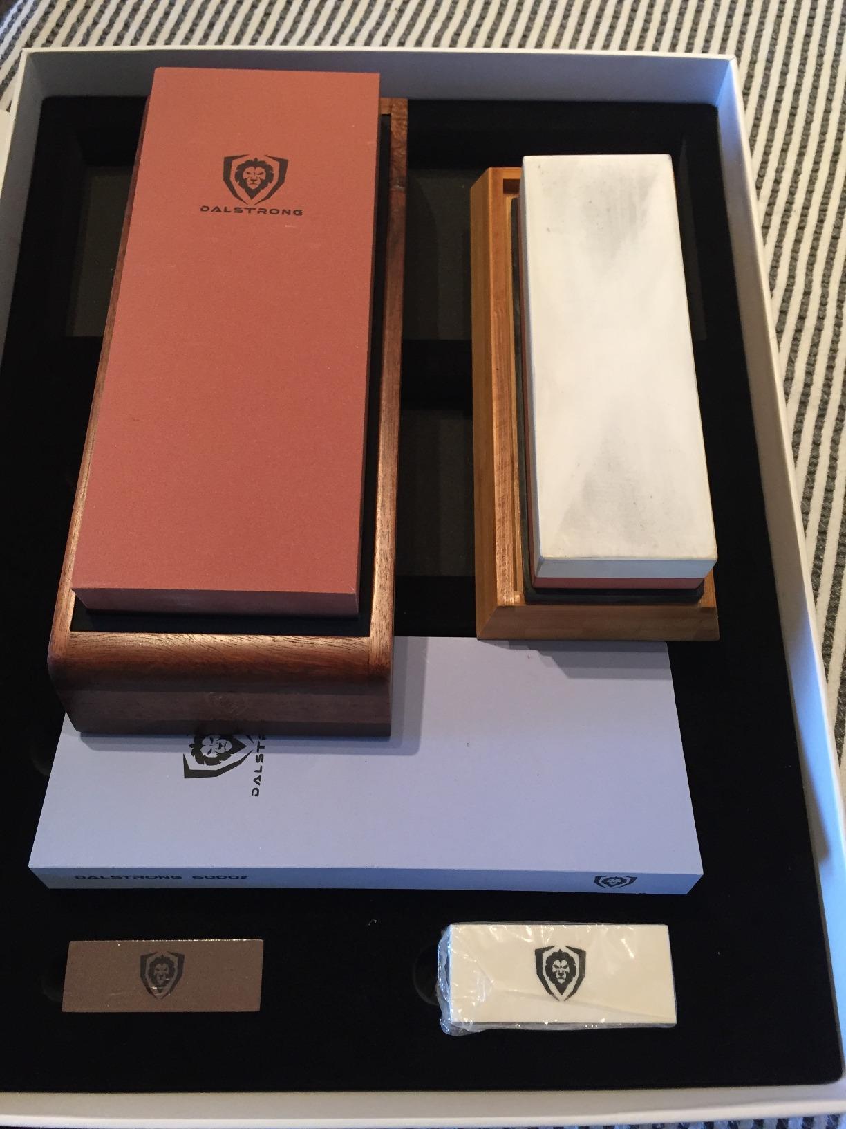 Dalstrong Whetstone Set #1000/#6000 - XL Corundum Sharpening Stones - For Restoring Dull Knives, Maintaining Any Kitchen Blade, Beginner to Pro - Non-Slip Base, Angle Guide, Customer Support customer photo 2