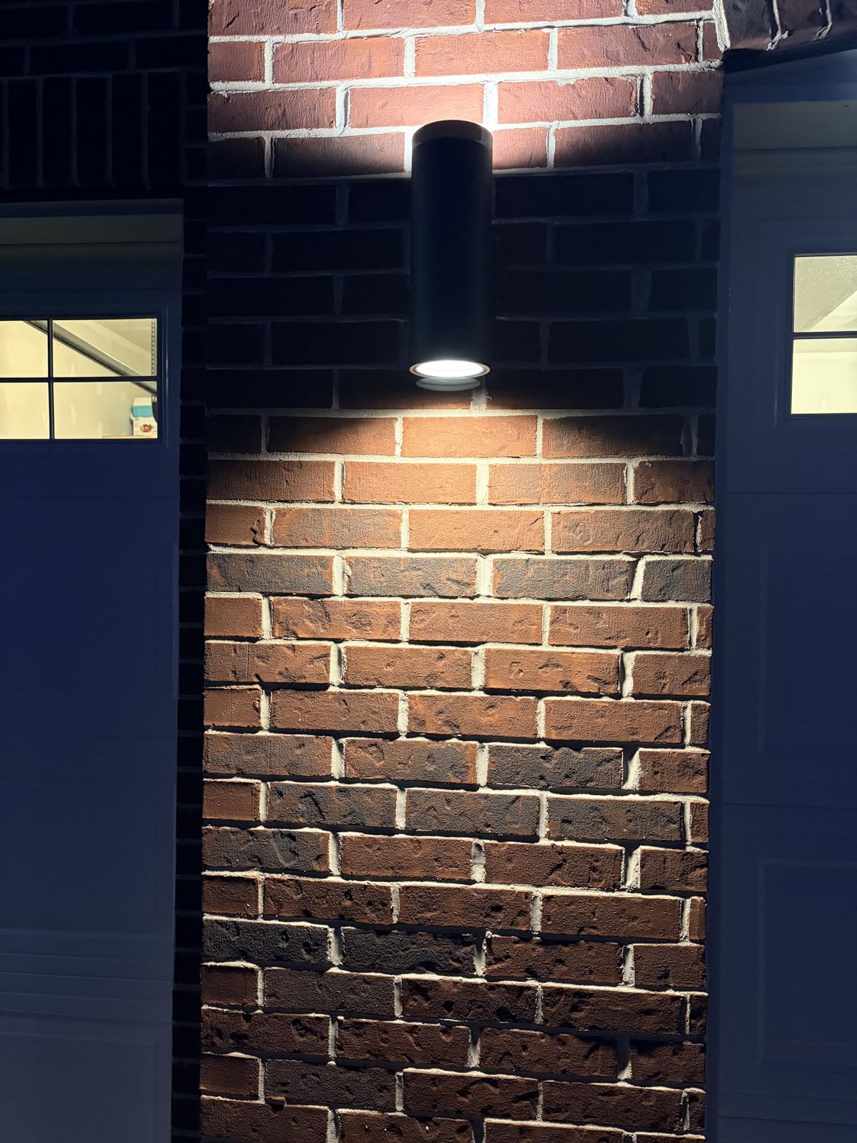 mirrea Modern Outdoor Porch Light Patio Light in 2 Lights with Aluminum Cylinder and Tempered Glass Cover Waterproof Wall Sconce 2 Pack (Matte Black) customer photo 2