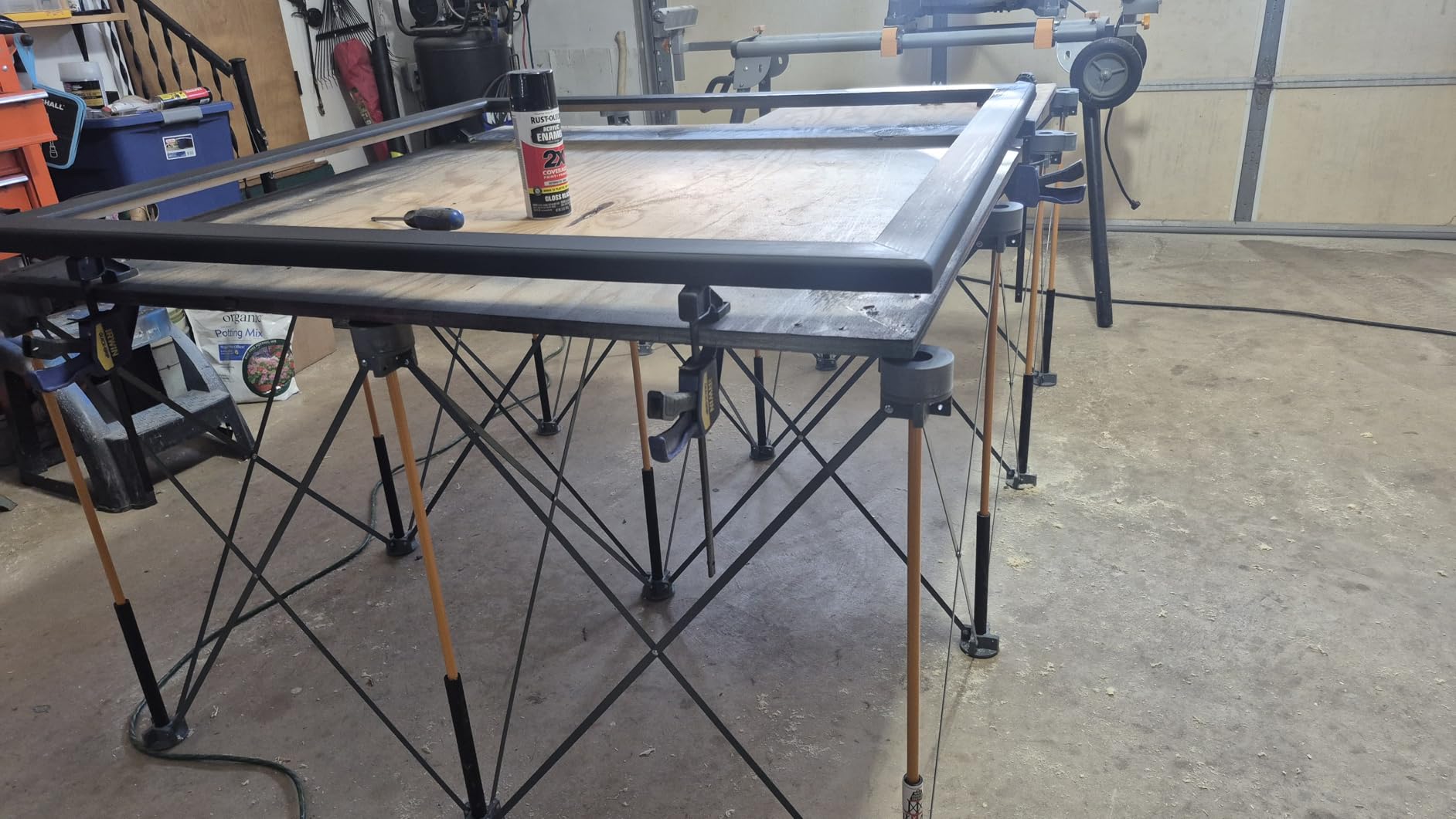 BORA Centipede 30in Folding Work Table - 48 x 96 Portable Workbench with 6000lb Capacity, 15-Strut Collapsible Work Bench for Garage, Mobile Workstation with Storage Bag - No Assembly Required CK15S customer photo 1