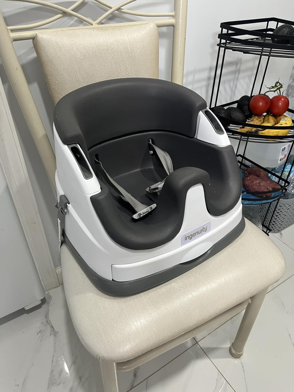Ingenuity Baby Base 2-in-1 Booster Feeding and Floor Seat with Self-Storing Tray - Slate customer photo 1