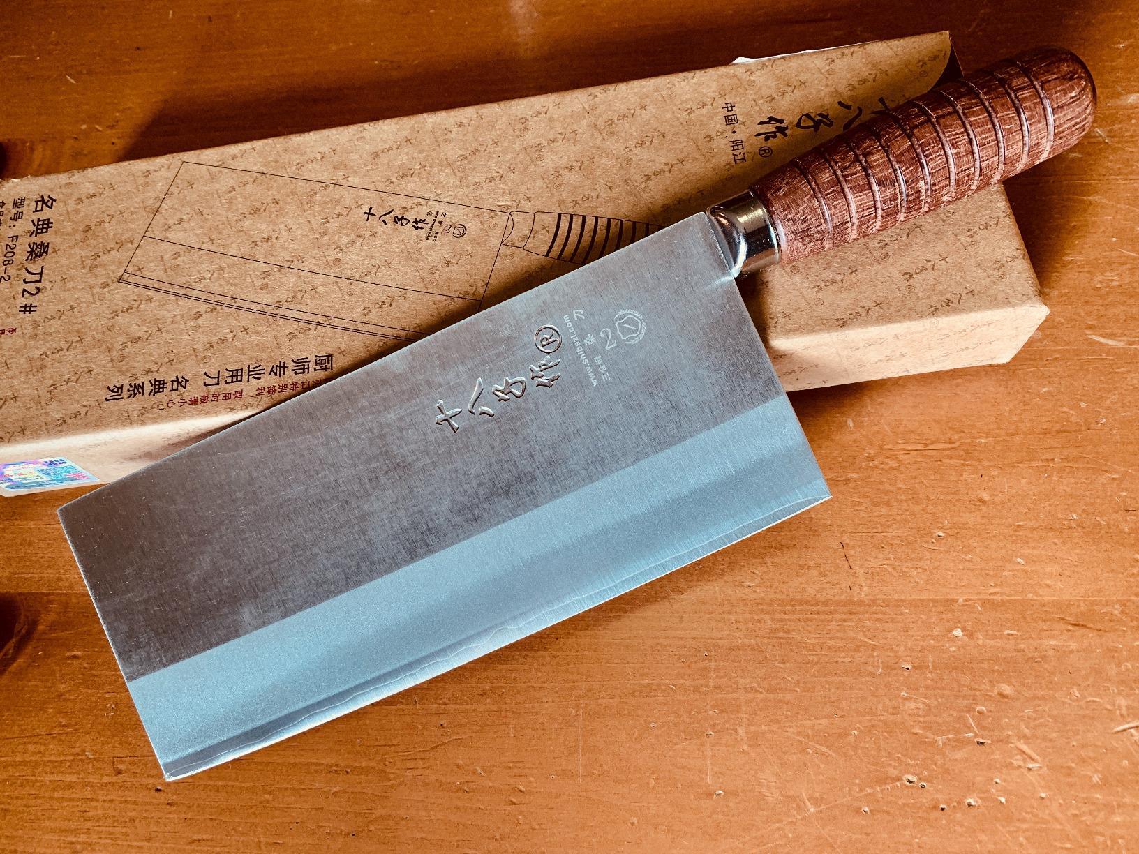 SHI BA ZI ZUO 8-inch Professional Cleaver - Stainless Steel Meat & Vegetable Knife with Non-stick Finish and Anti-slip Wooden Handle customer photo 1