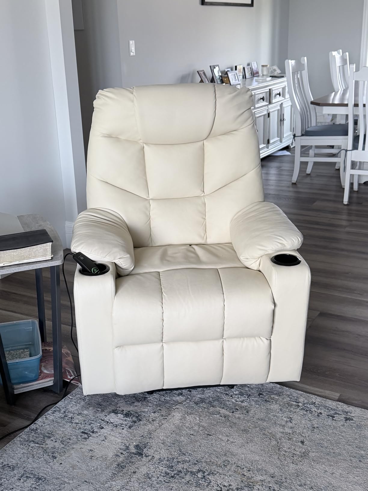 MCombo Power Lift Recliner Chair with Extended Footrest for Elderly People, for Mom, Faux Leather 7287 (Dark Brown, Medium) customer photo 2