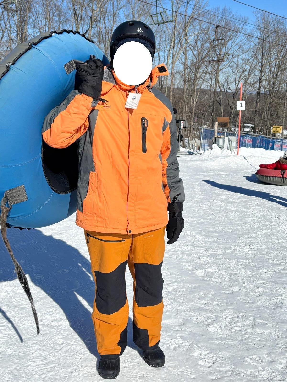 GEMYSE Men's Ski Snow Jacket Warm Winter Waterproof Coat Snowboard Rain Jacket Hooded Windproof Windbreaker customer photo 2