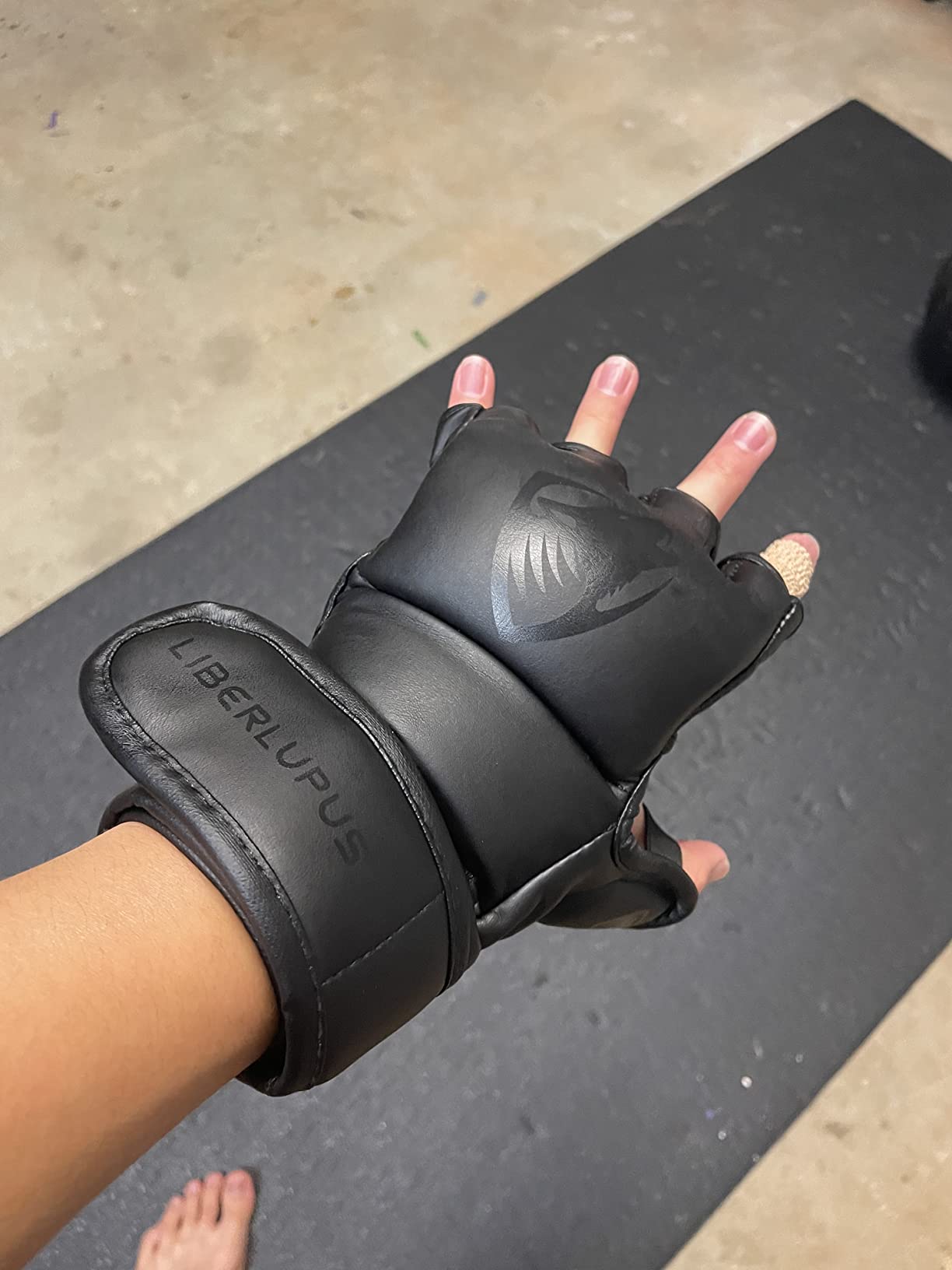 LIBERLUPUS MMA Gloves Sparring for Men- Open Palm Training Gloves for Grappling, Kickboxing, Muay Thai, Youth Self-Defense, Heavy Bag Workouts - Durable Synthetic Leather with Wrist Support customer photo 2