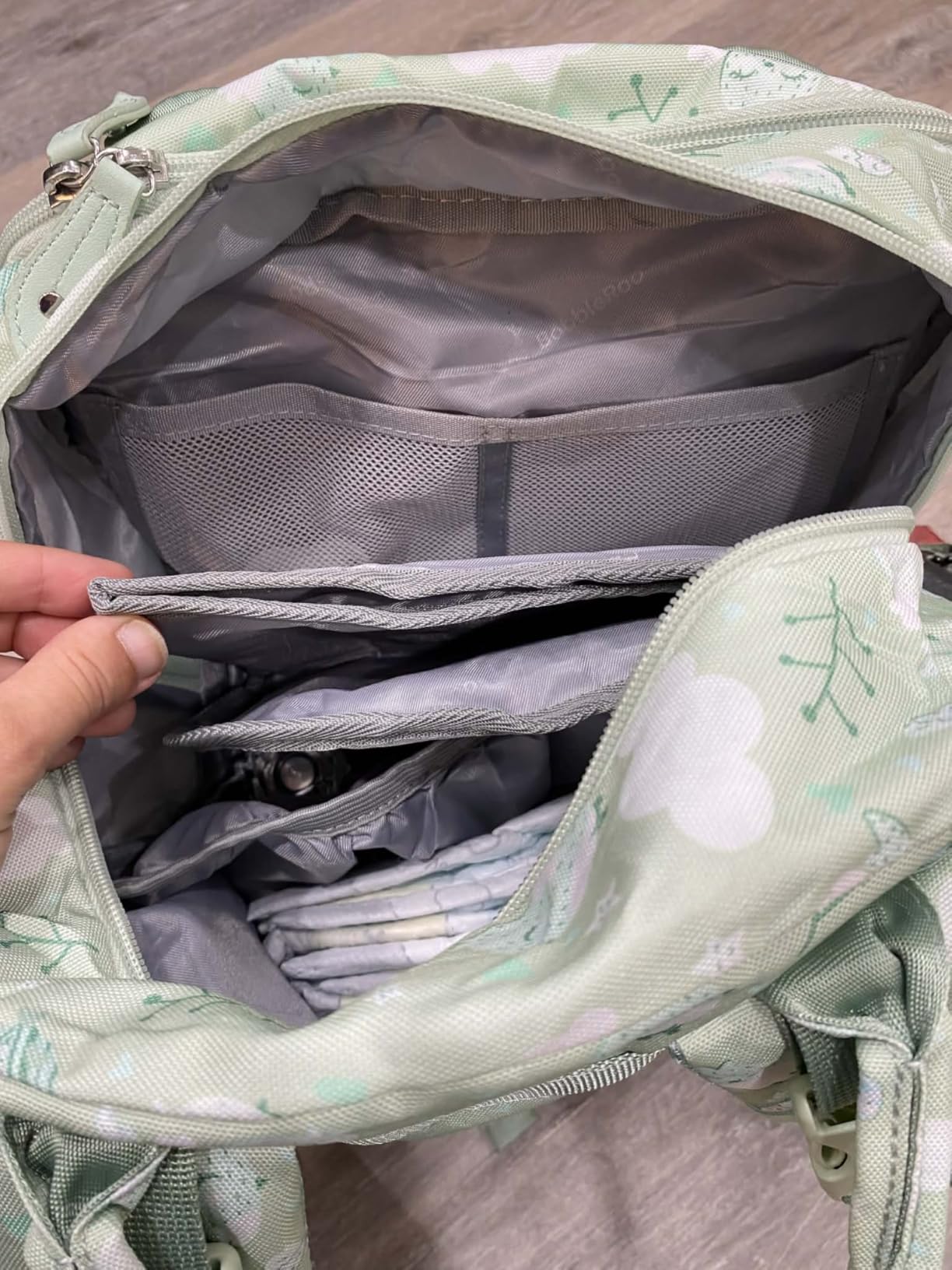 BabbleRoo Diaper Bag Backpack - Baby Essentials Travel Tote - Multi Function Water Resistant Diaper Bag, Travel Essentials Baby Bag with Changing Pad, Stroller Straps & Pacifier Case - Dark Gray customer photo 2