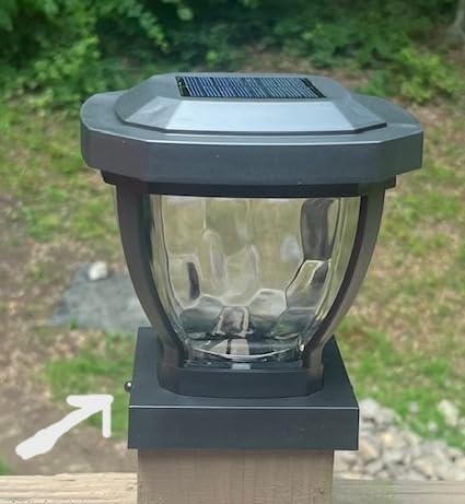 Home Zone Security Solar Post Cap Lights - Decorative Glass LED Outdoor Fits 3.5 x 3.5 in. Post Lights, Black (2-Pack) customer photo 1
