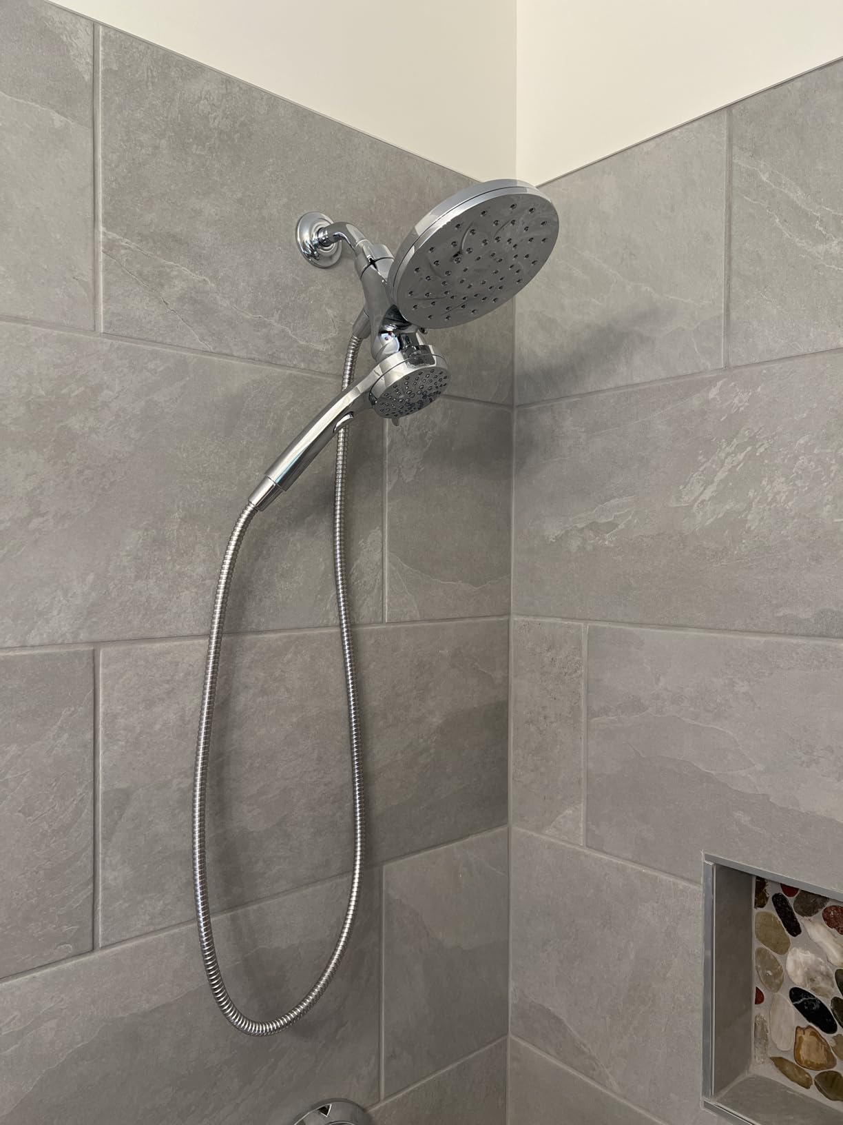 Moen Engage Multi-Function Handshower and Rainfall Shower Head Trim Combo with Handle, Tub Spout, Metal Hose and Valve, Brushed Nickel, 82304SRN customer photo 1