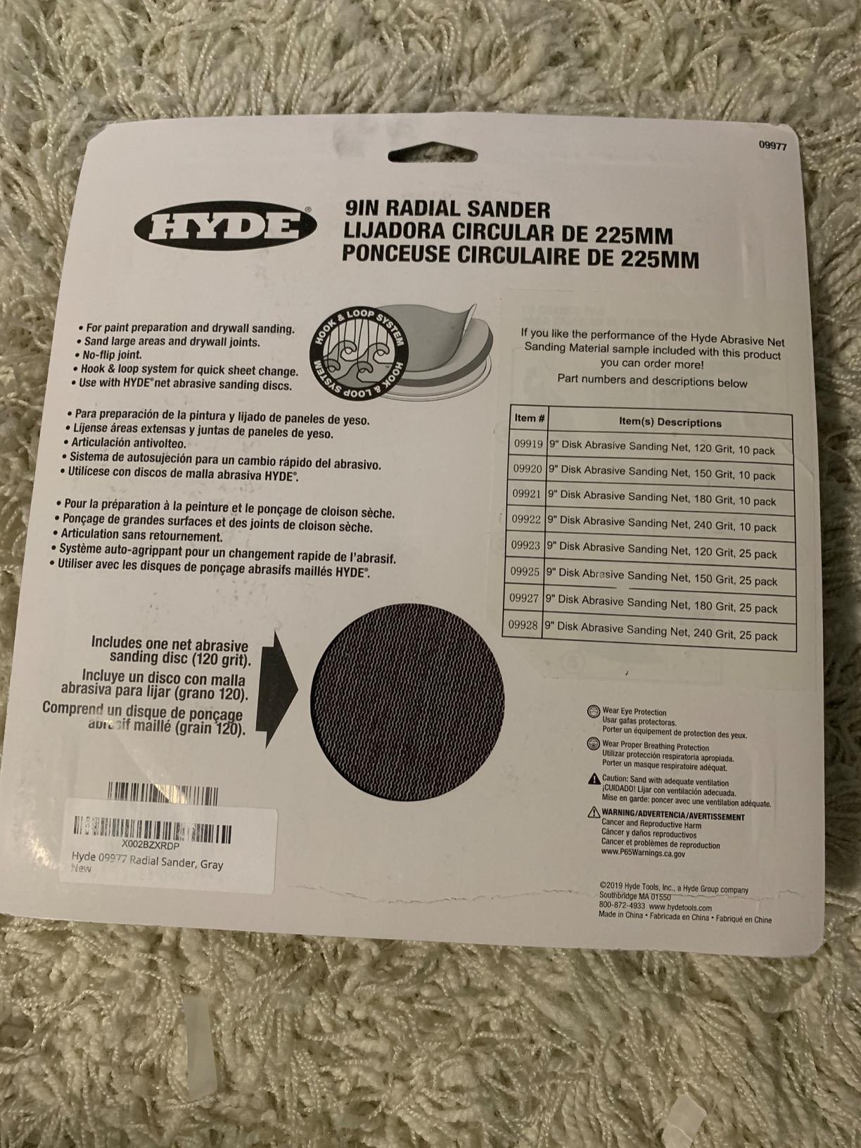 Hyde 09977 Radial Sander customer photo 1