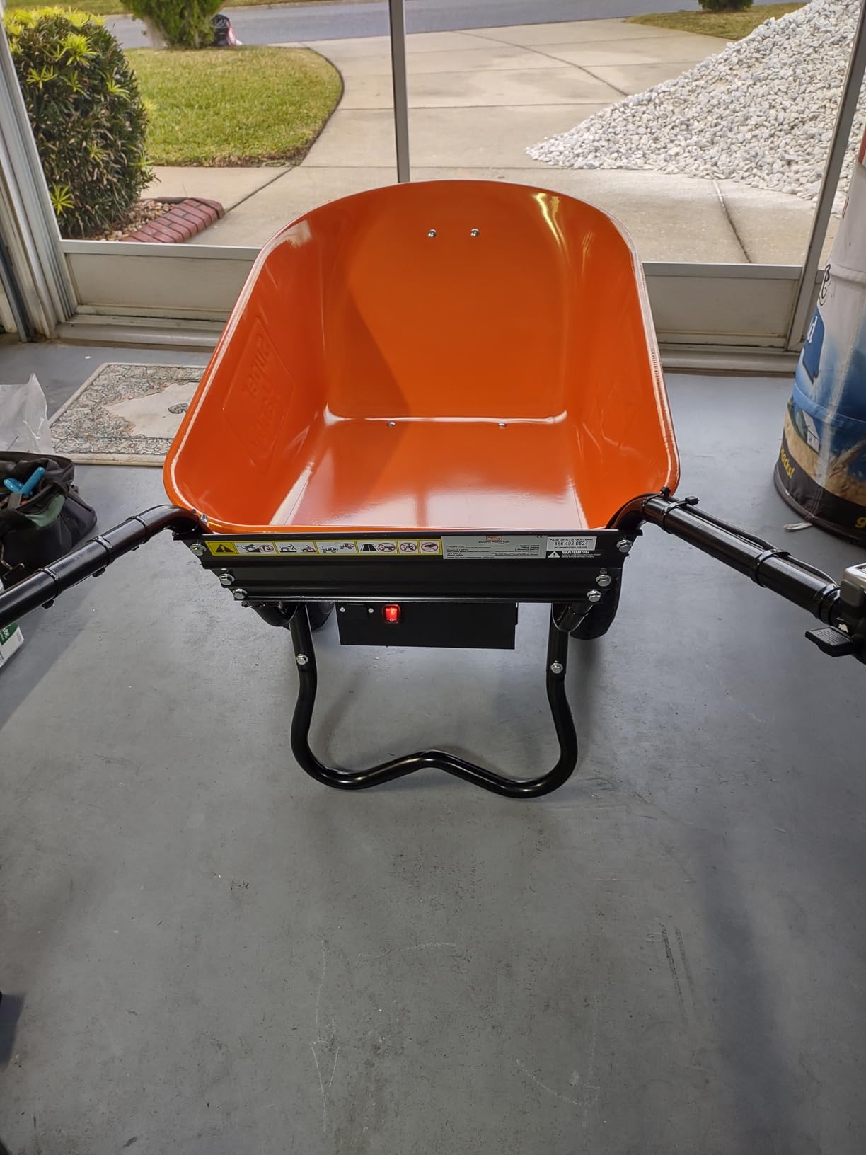 SuperHandy Wheelbarrow Utility Cart Electric 24V DC 330lbs Max Load Barrel Dump Material Debris Hauler customer photo 2