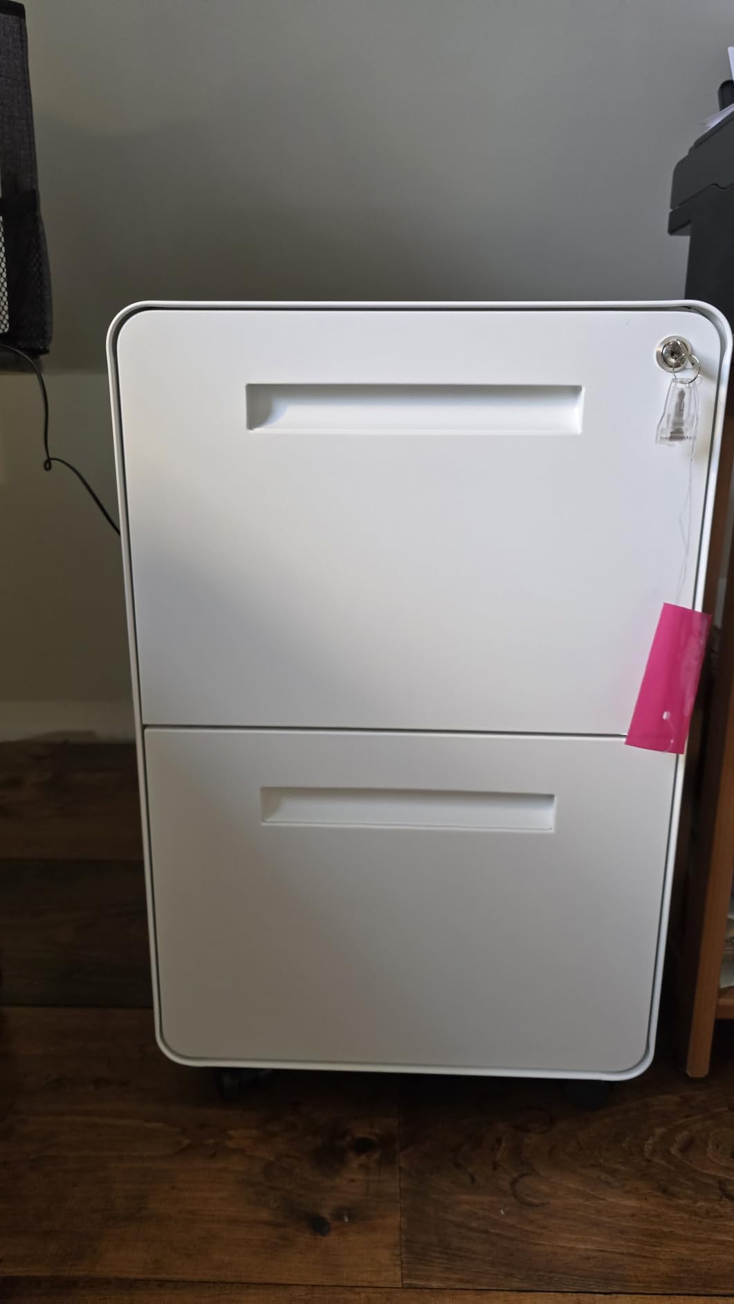 Laura Davidson Furniture Stockpile 2 Drawer Mobile File Cabinet with Lock - Under Desk Metal Filing Cabinet, Legal/Letter File Folders, Wheels and Stationary Feet, Pre-Assembled, Black customer photo 2