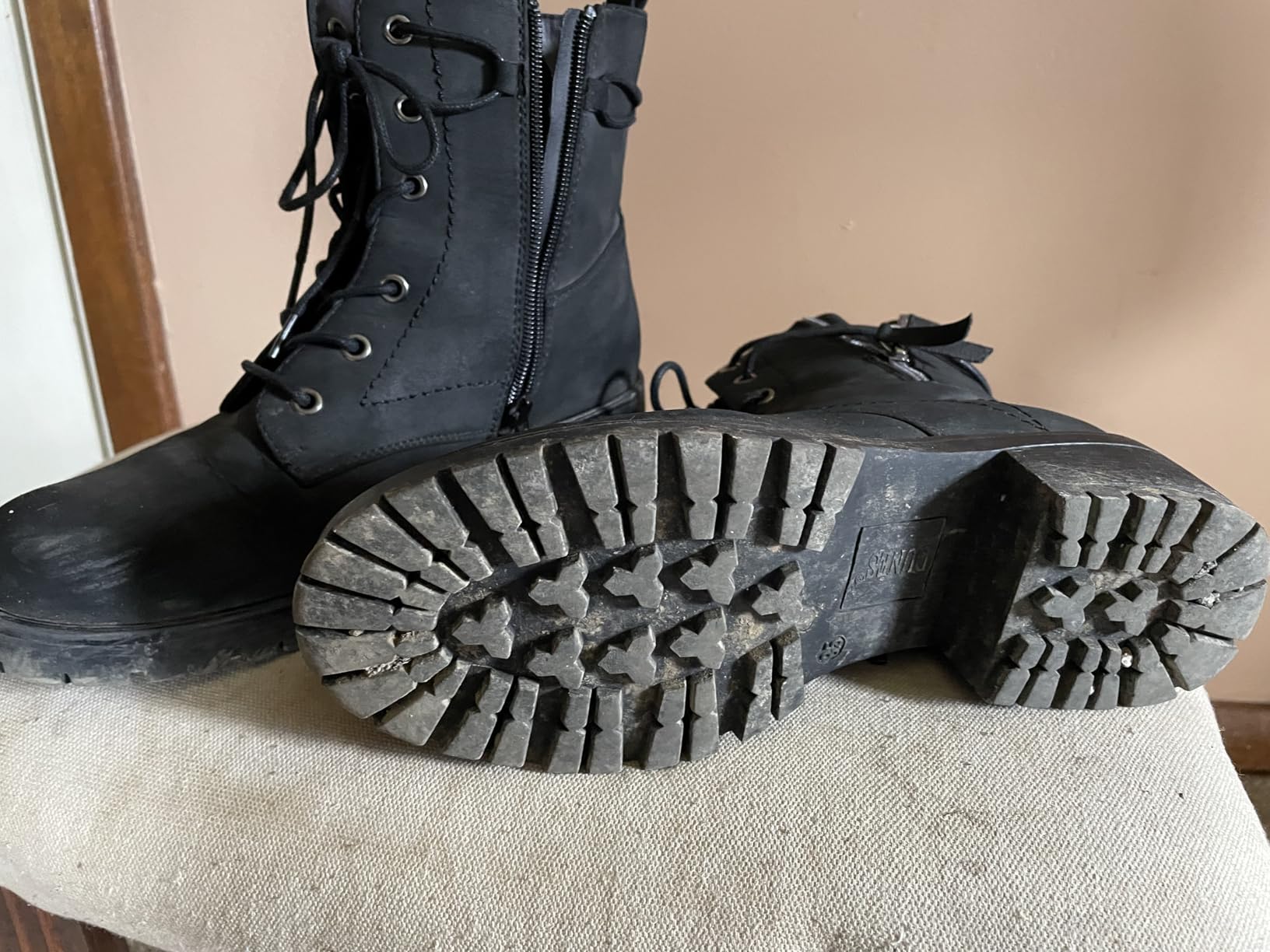 Dunes Women's Kobe Heeled Combat Boots - Lace-Up with Side Zipper, Memory Foam Insoles, Faux Fur Lining, Vegan Nubuck Leather, Wide Widths Available customer photo 1