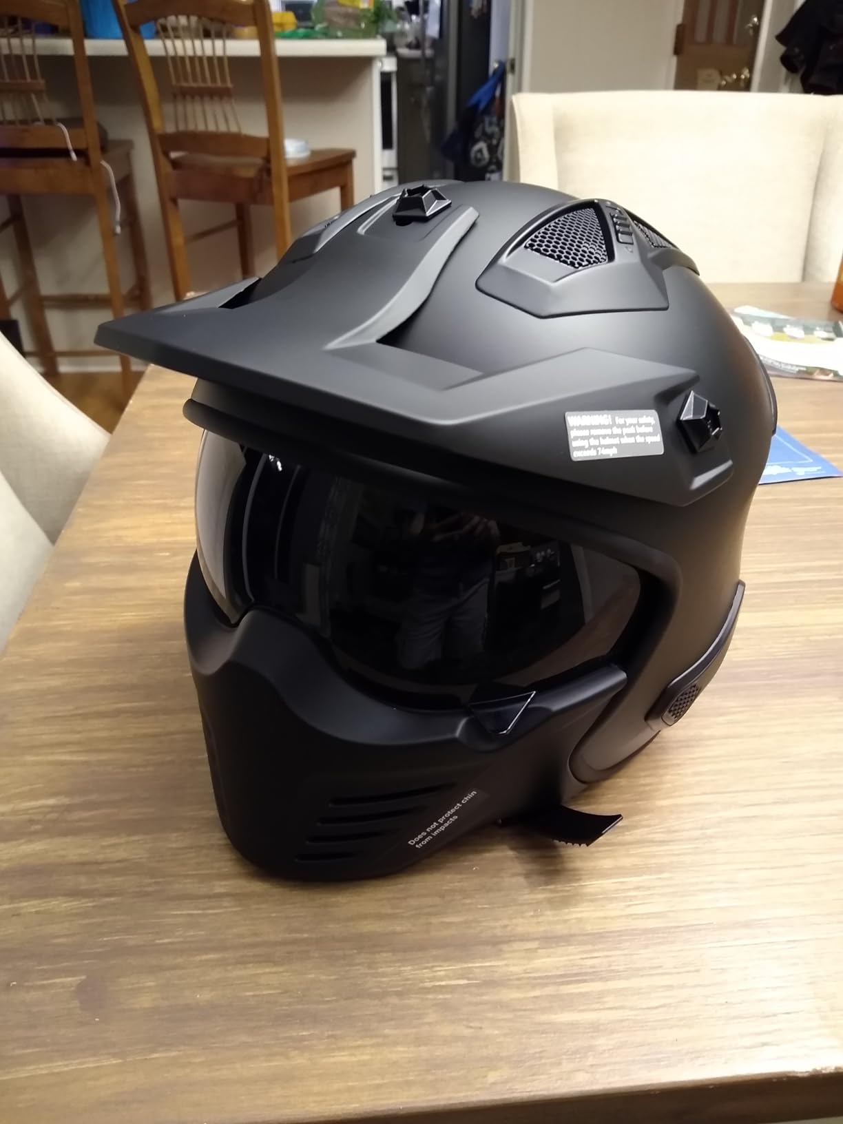 ILM Open Face Motorcycle 3/4 Half Helmet for Dirt Bike Moped ATV UTV Motocross Cruiser Scooter DOT Model 726X (Midnight Green, L) customer photo 1