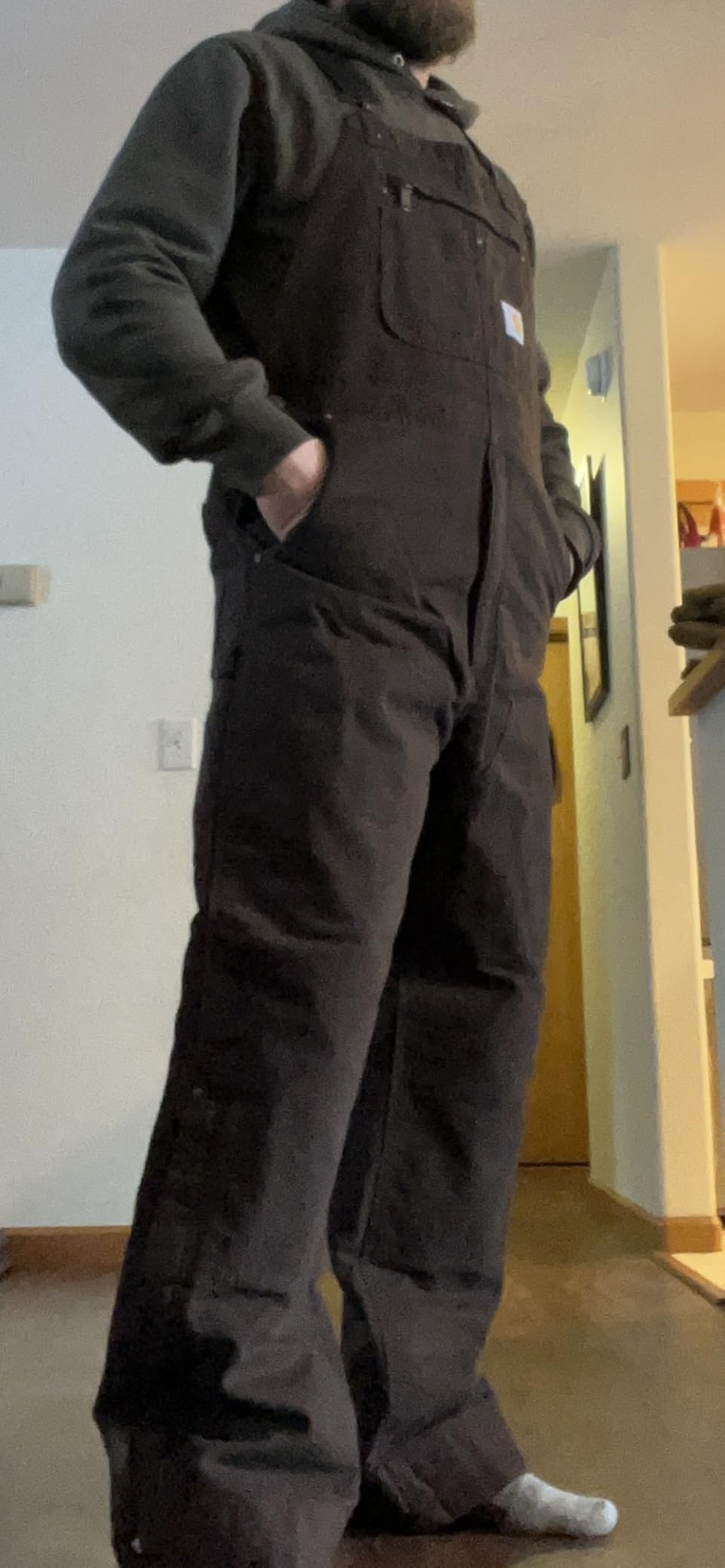 Men's Washed Duck Insulated Bib Overall customer photo 2