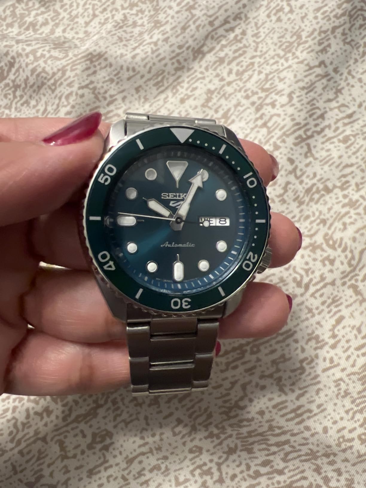 Seiko 5 Sports Automatic Watch for Men - Day/Date Calendar, LumiBrite, 100m Water-Resistant customer photo 2