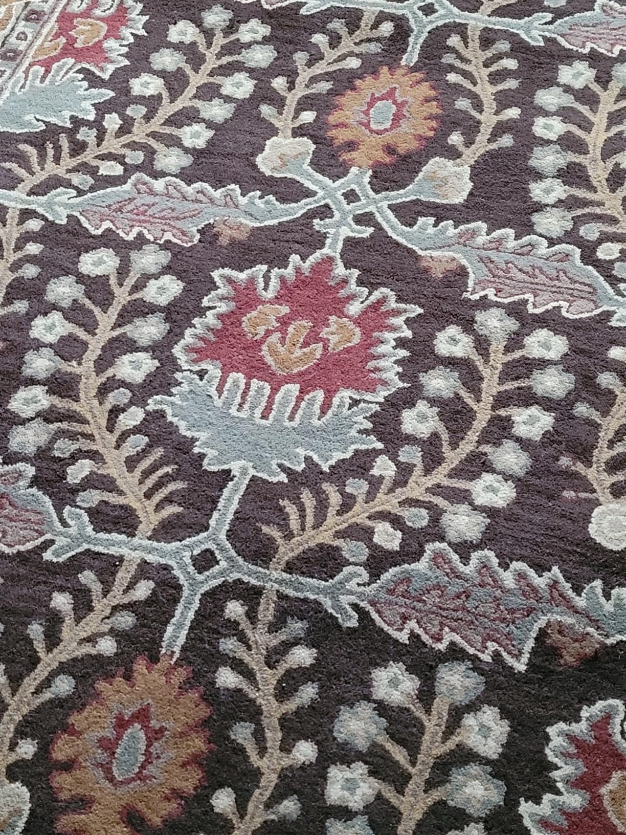 Home Style Hand Crafted Wool Rugs - Area Carpets Suitable for Living Room, Bedroom, Dining Room - Natural Latex/Adhesive Backing with 100% Cotton - 6' x 9' - Anny Multi customer photo 2