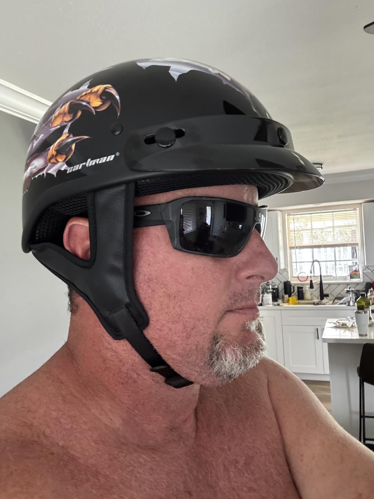 Cartman Cruiser Scooter Motorcycle Half Face Helmet, Patriotic Eagle USA Graphics, DOT Approved customer photo 1
