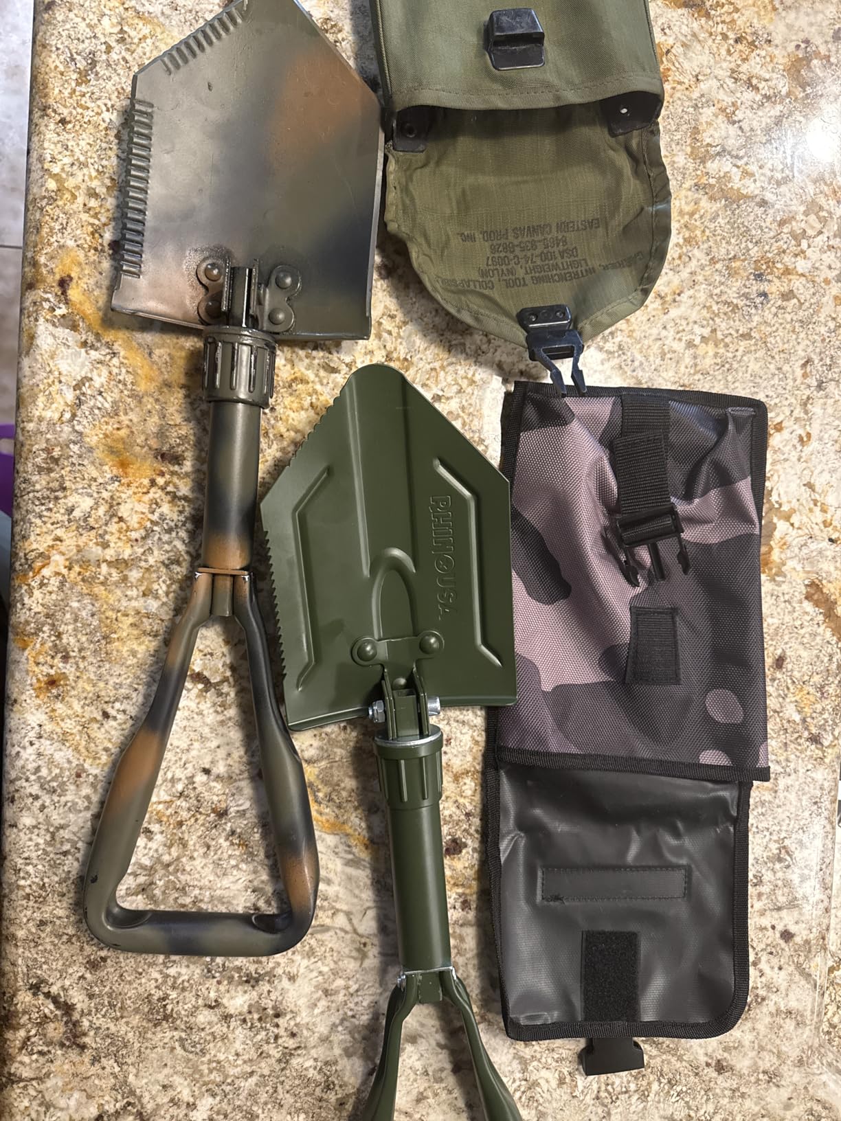 Rhino USA Survival Shovel w/Pick - Heavy Duty Carbon Steel Military Style Entrenching Tool for Off Road, Camping, Gardening, Beach, Digging Dirt, Sand, Mud & Snow. customer photo 2