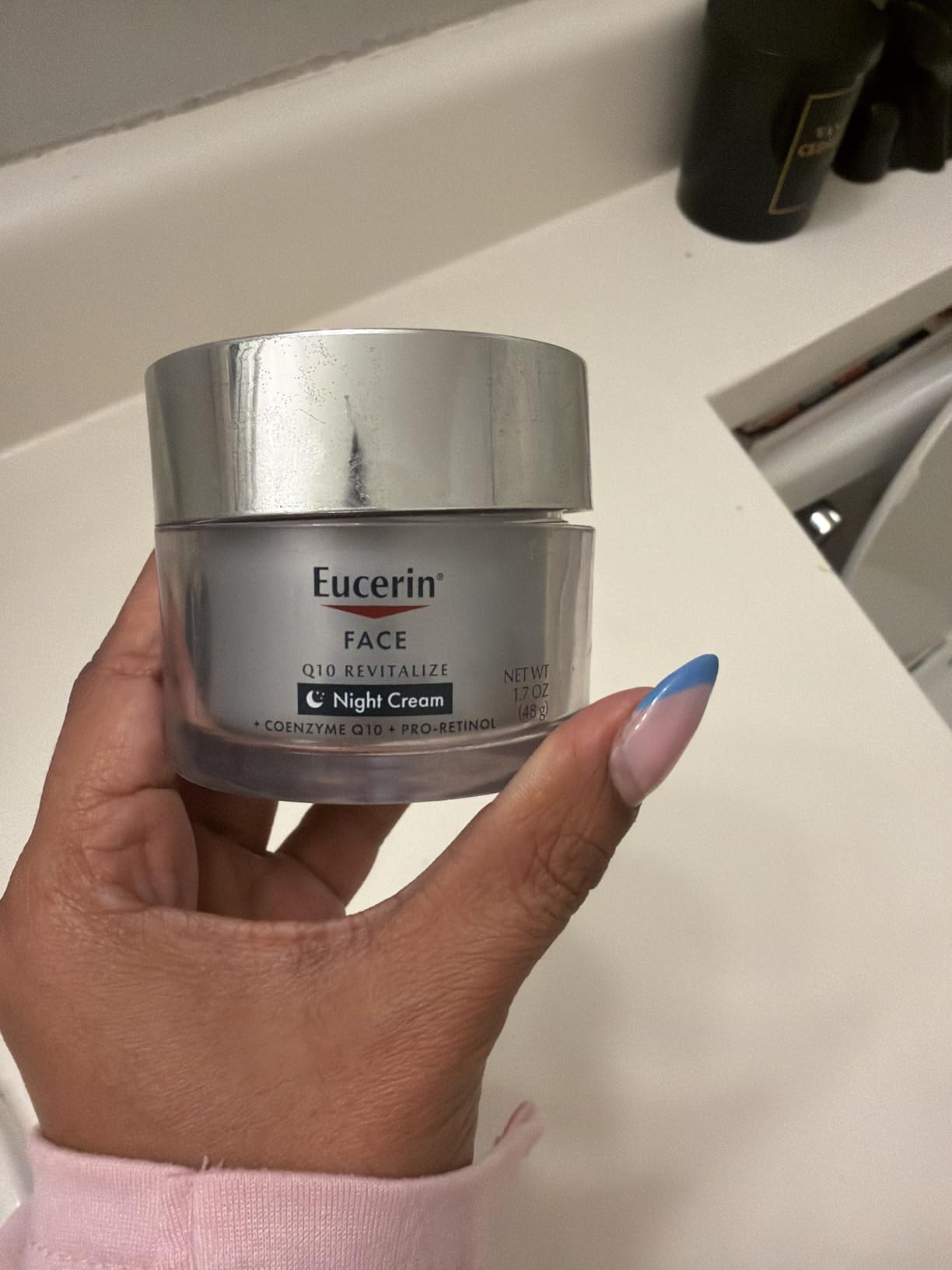 Eucerin Q10 Anti-Wrinkle Night Cream + Pro-Retinol, Facial Cream for Sensitive Skin, Mothers Day Gifts, 1.7 Oz Jar customer photo 2