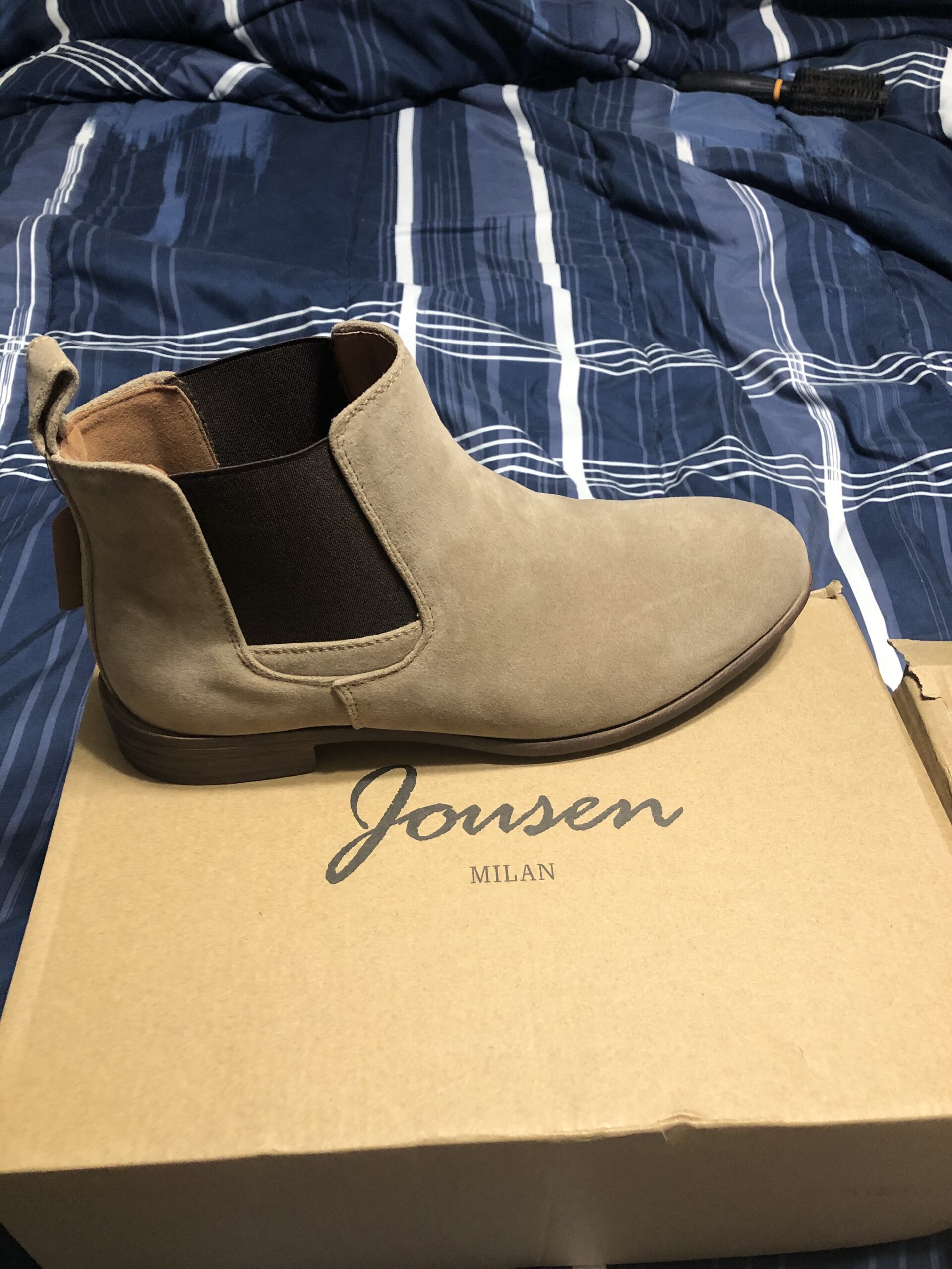 Jousen Men's Chelsea Boots Lightweight Casual Chukka Ankle Boots Classic Elastic Dress Boots For Men customer photo 1