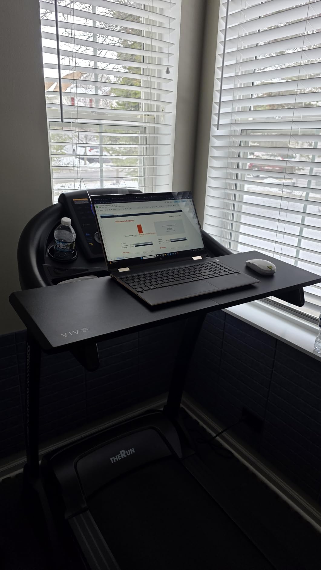 VIVO Universal Treadmill Desk, Ergonomic Platform Designed for Notebooks, Tablets, Laptops, and More, Workstation for Treadmill Handlebars up to 31 inches, Black, STAND-TDML2 customer photo 1