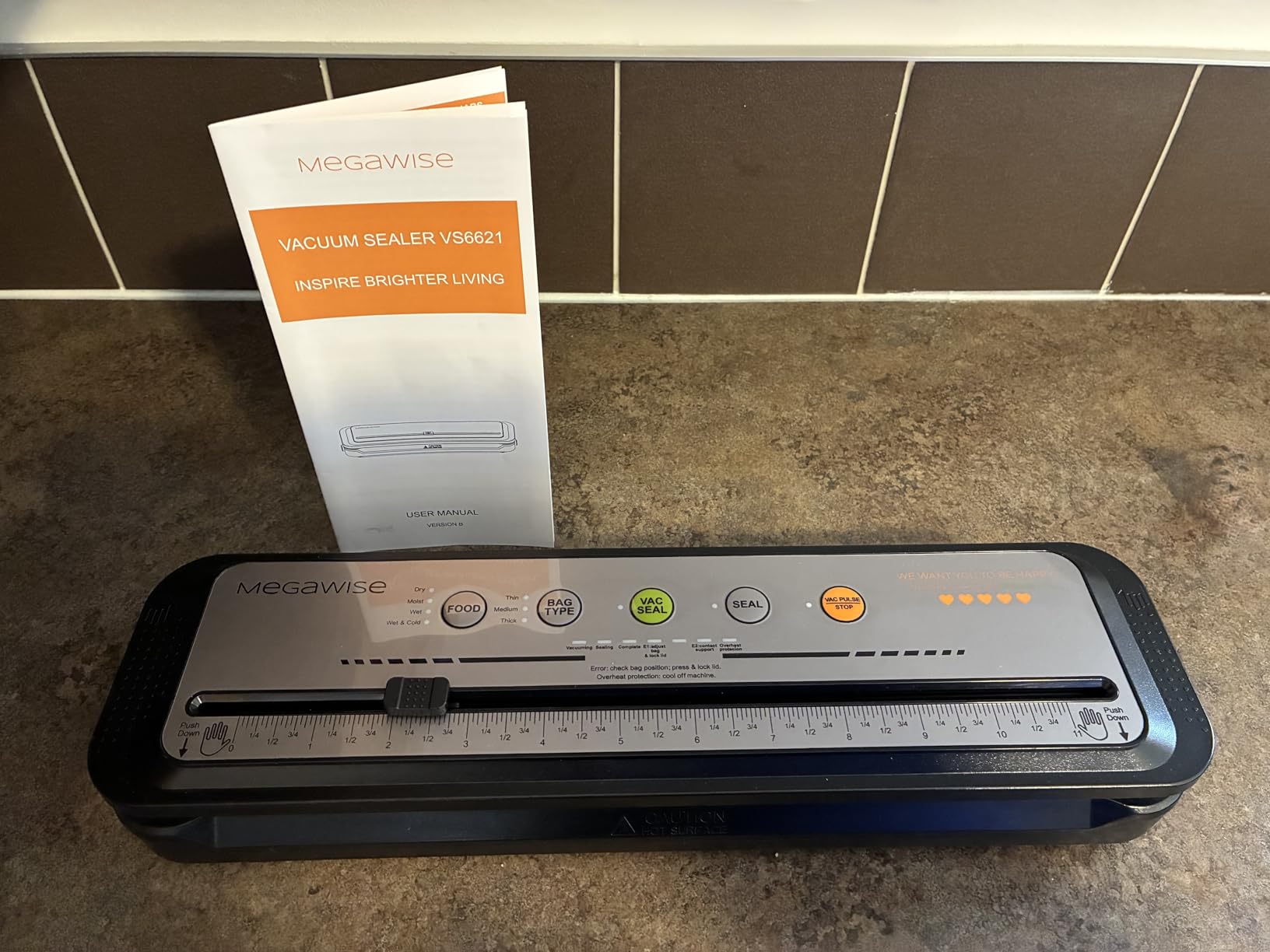 MegaWise Vacuum Sealer Machine | 80kPa Suction Power| Bags and Cutter Included | Compact One-Touch Automatic Food Sealer with External Vacuum System | Dry Moist Fresh Modes for All Saving needs customer photo 1