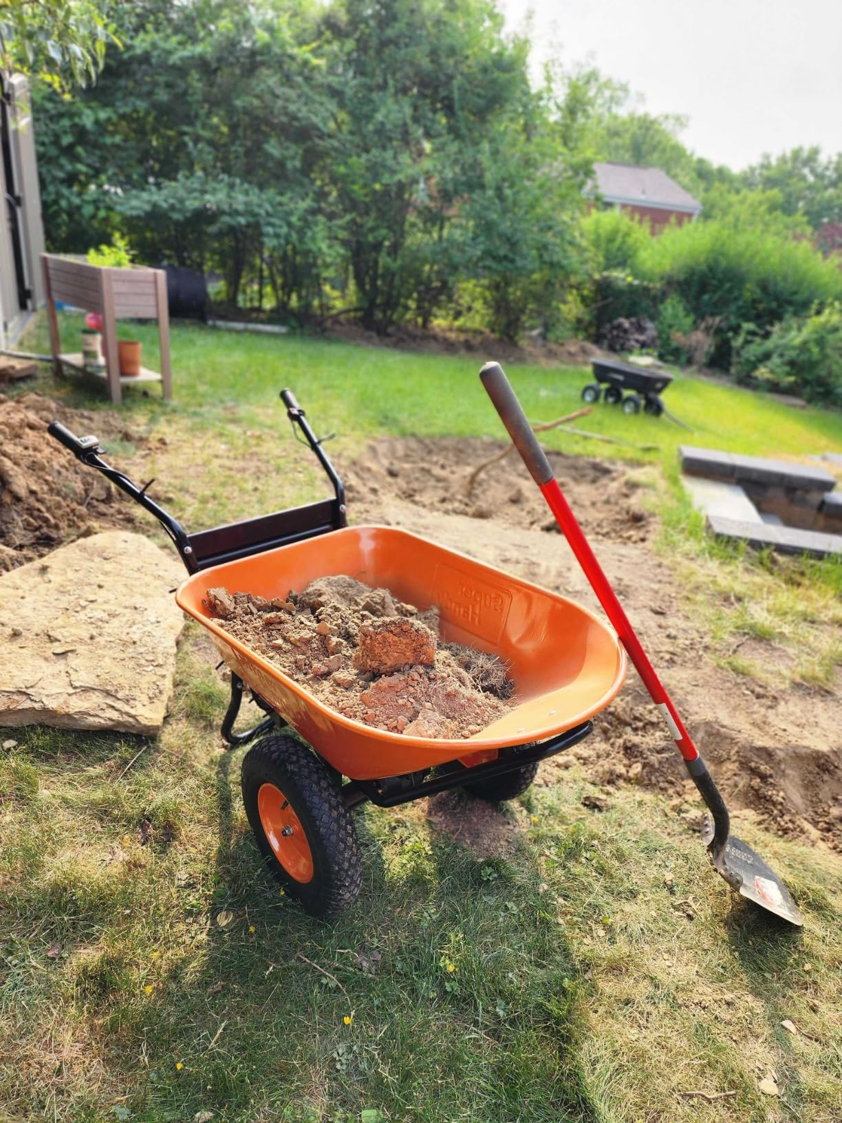 SuperHandy Electric Wheelbarrow - 48V Li-Ion Battery, 330 lbs Capacity, 85L Steel Powder Coated Tub, Material & Debris Hauler Utility Cart customer photo 1