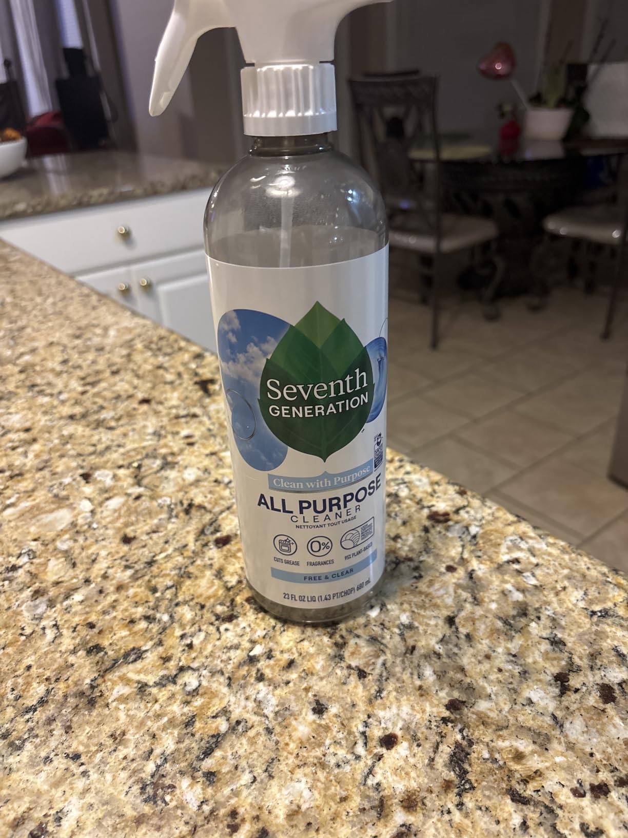 Seventh Generation All Purpose Cleaner, Free & Clear, 23 oz, Pack of 4, Plant-Based Cleaning Spray, Cuts Grease & Grime, No Fragrance or VOCs, Safe for Kids & Pets customer photo 1