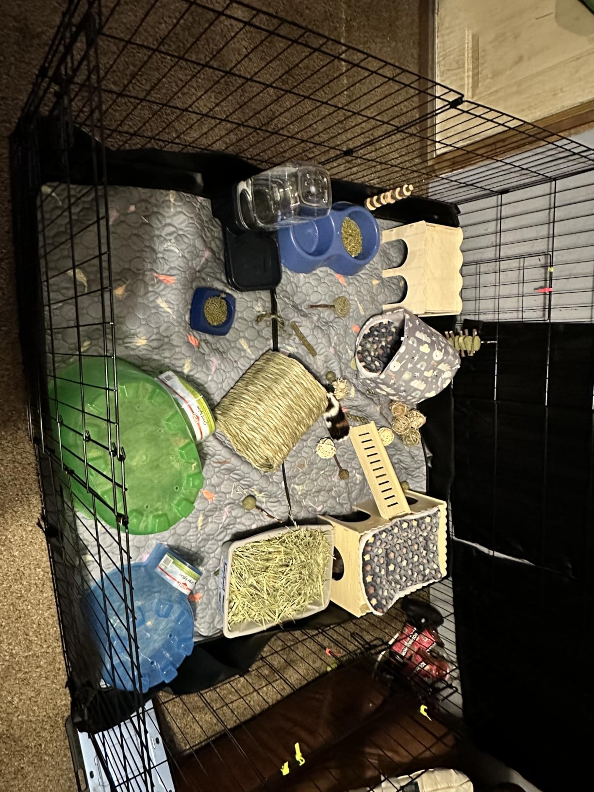 Aivituvin Rabbit Hutch Indoor Bunny Cage Outdoor Chicken Coop Rabbit House Bunny Hutch with Deeper Plastic Tray (Grey02) customer photo 2