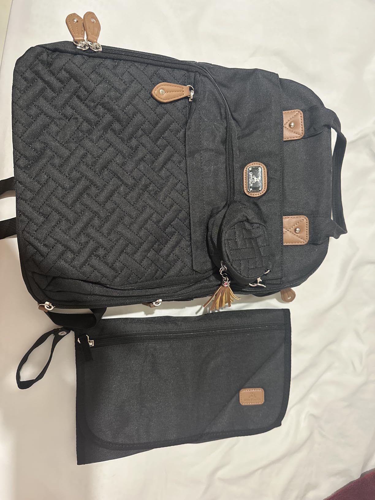 Dikaslon Diaper Bag Backpack with Portable Changing Pad, Pacifier Case and Stroller Straps, Large Unisex Baby Bags for Boys Girls, Multipurpose Travel Back Pack Moms Dads, Black customer photo 2