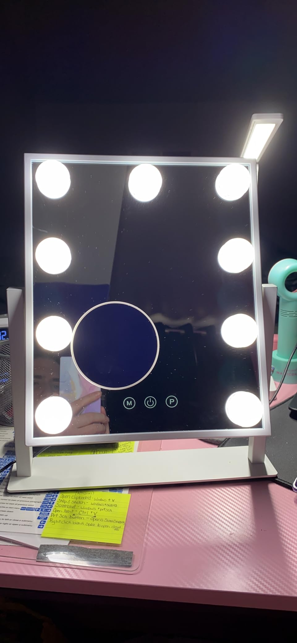 BWLLNI Lighted Makeup Mirror Hollywood Mirror Vanity Mirror with Lights, Touch Control Design 3 Colors Dimable LED Bulbs, Detachable 10X Magnification, 360°Rotation, (White) 12