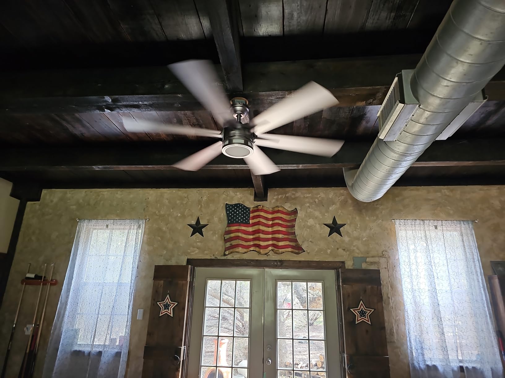 Honeywell Ceiling Fans Kaliza Modern 56 Inch Ceiling Fan with Light, Remote Control Fan, LED Indoor Fan with 6 Blades, Black Pine and Pewter Blade Finish Options, Matte Nickel (51626-01) customer photo 2