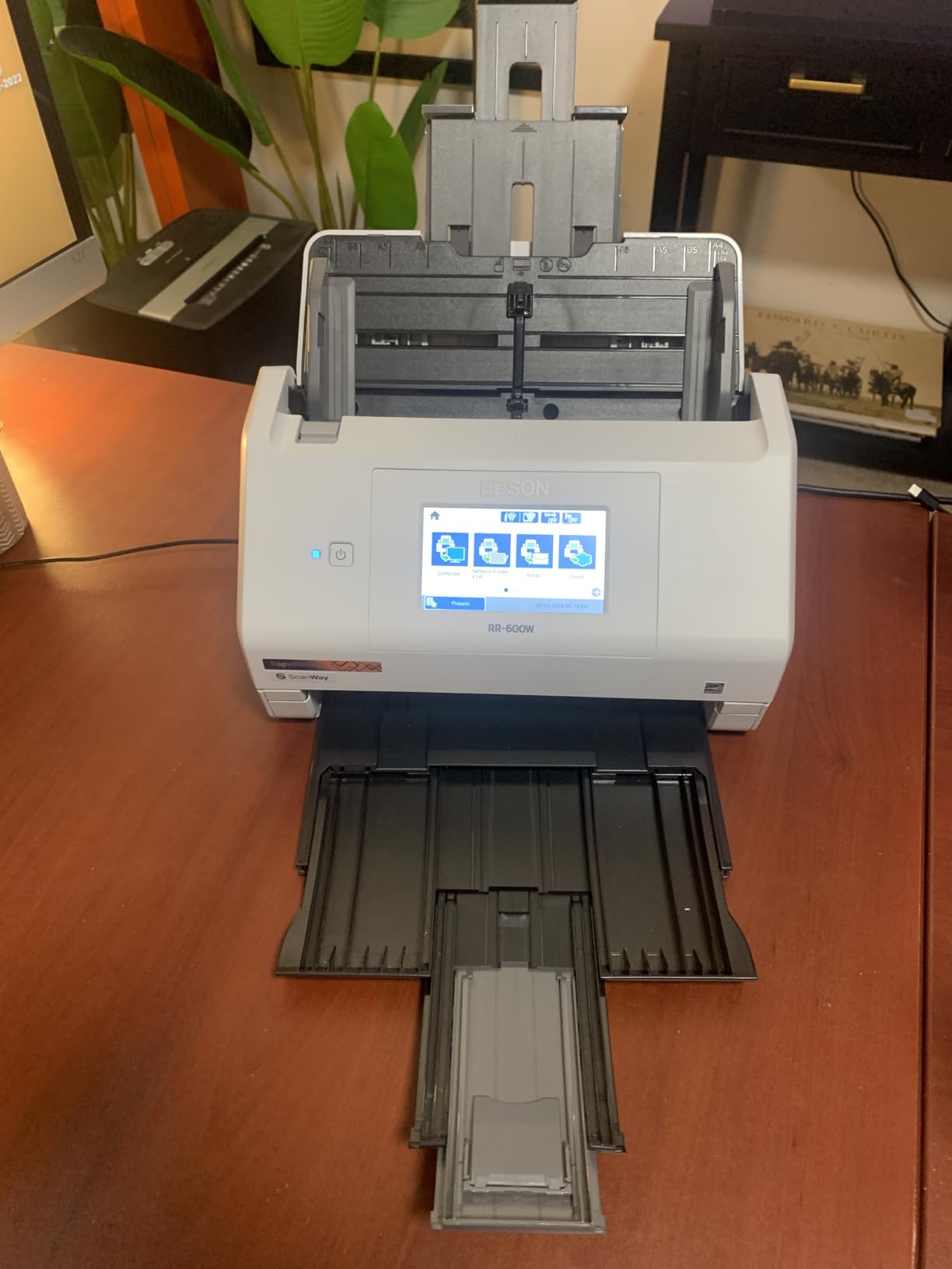 Epson RapidReceipt RR-600W Wireless Desktop Color 2-Sided Document & Tax Receipt Scanner with ScanSmart AI PRO Data Management Software for PC & Mac Touchscreen & 100-Page Auto Document Feeder, White customer photo 1