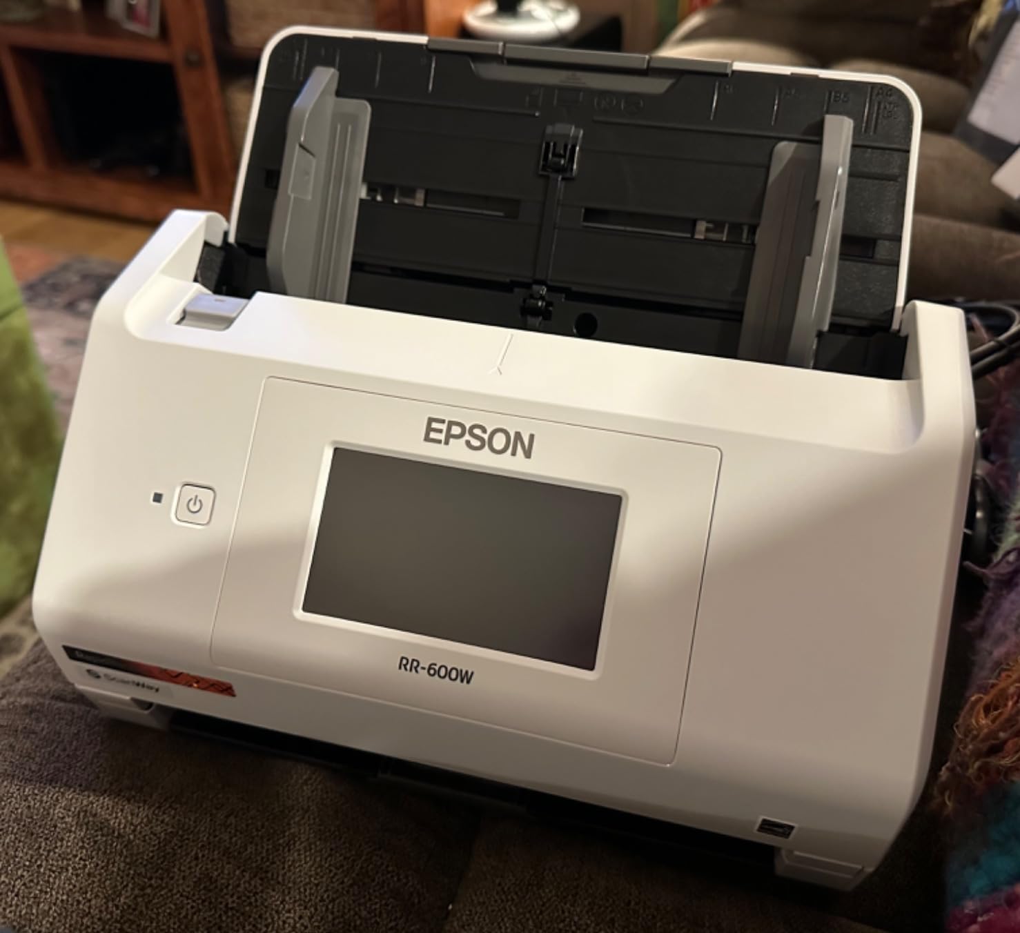 Epson RapidReceipt RR-600W Wireless Desktop Color 2-Sided Document & Tax Receipt Scanner with ScanSmart AI PRO Data Management Software for PC & Mac Touchscreen & 100-Page Auto Document Feeder, White customer photo 2