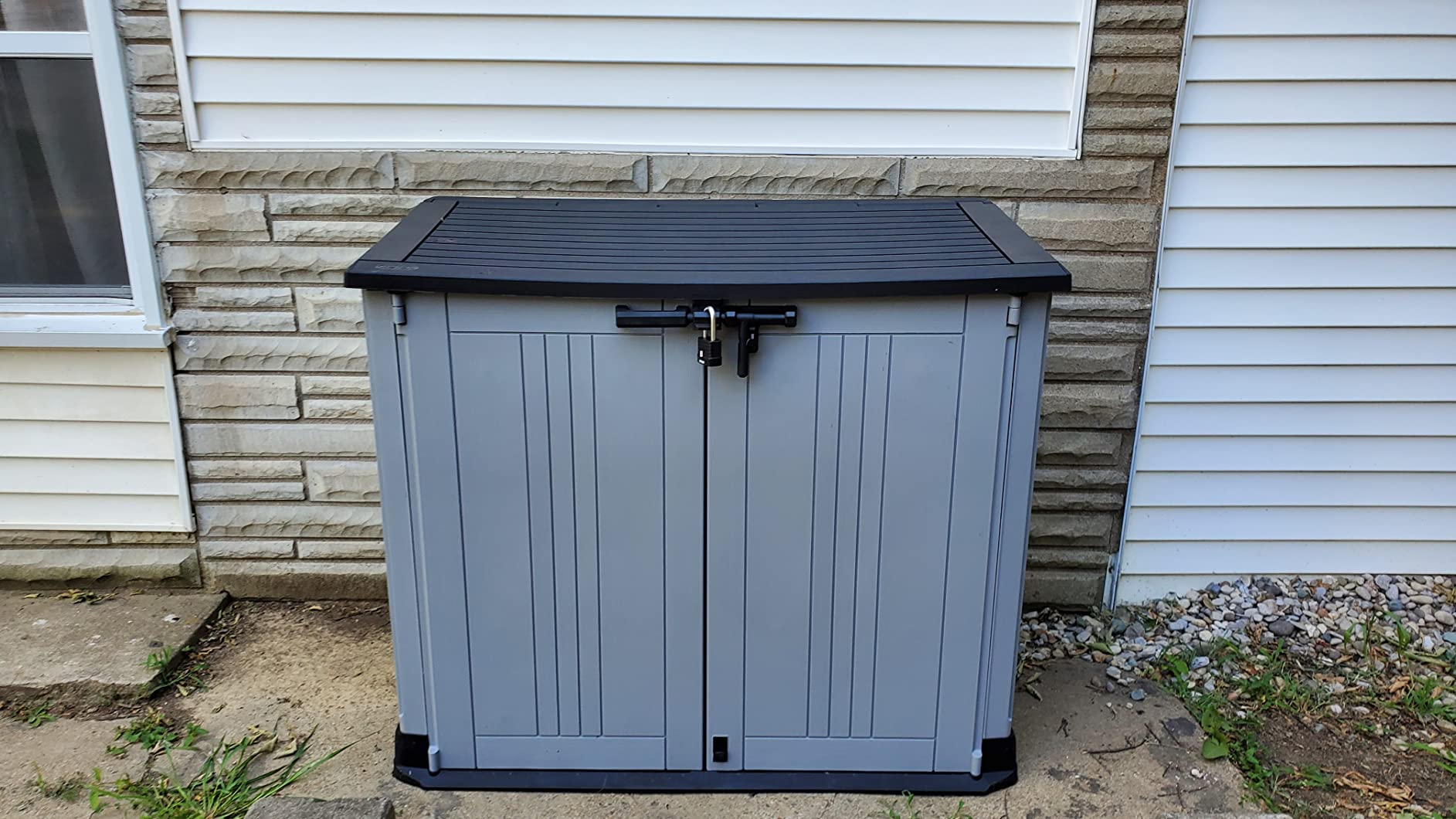 Keter Store-It-Out MIDI Outdoor Resin Storage Shed - Weather-Resistant Horizontal Cabinet, 30 Cu. Ft. Capacity, Beige customer photo 2