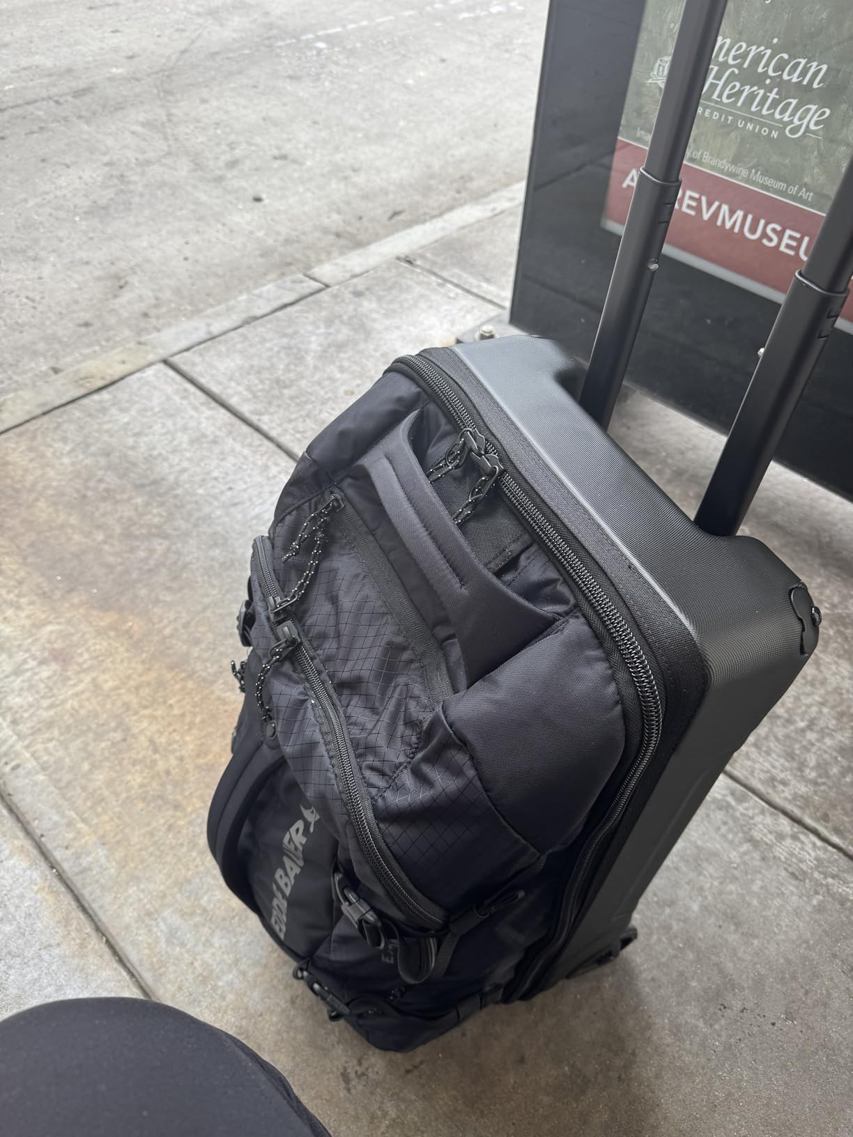 Eddie Bauer Expedition Rolling Duffel Bag with Wheels | Travel | Check-In | Luggage | Rugged | Durable - Black, 34