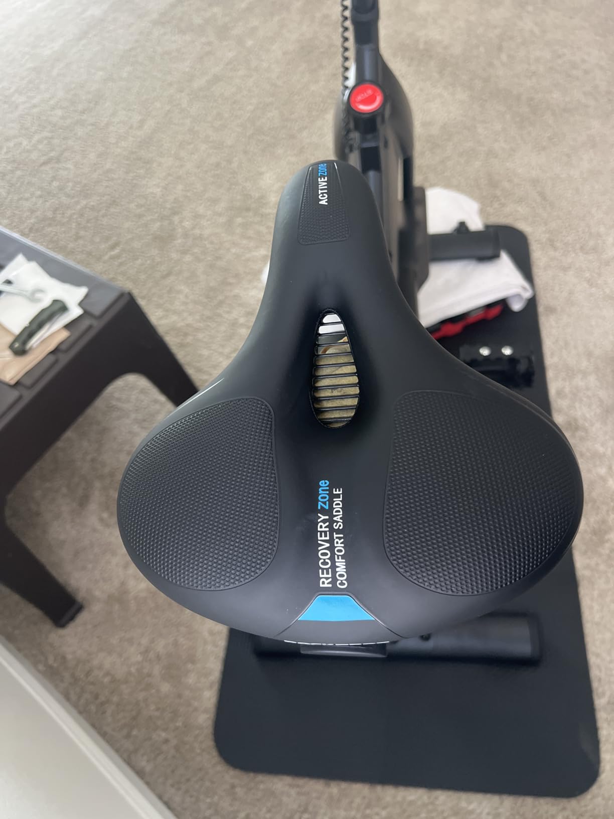 ROCKBROS Bike Seat Cushion for Men Women with Dual Shock Absorbing Ball Memory Foam - Ergonomic Bike Saddle, Handle for Easy Transport Soft Wide Waterproof Exercise Bicycle Seat for Peloton, Road Bike customer photo 1