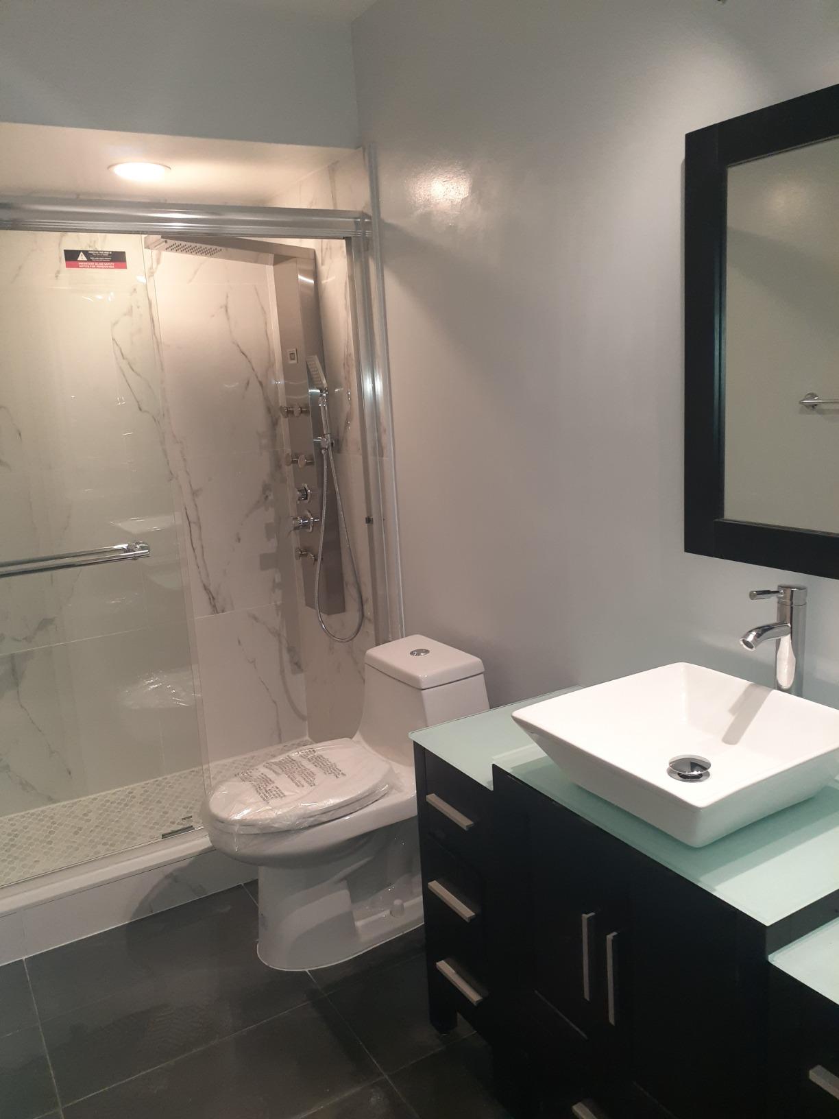 ROVOGO Shower Panel with 4 Body Jets and 4 Mist Spray, Rainfall Waterfall Shower Column Tower with Handheld, Tub Spout and Water Temperature Display, Stainless Steel Brushed customer photo 2