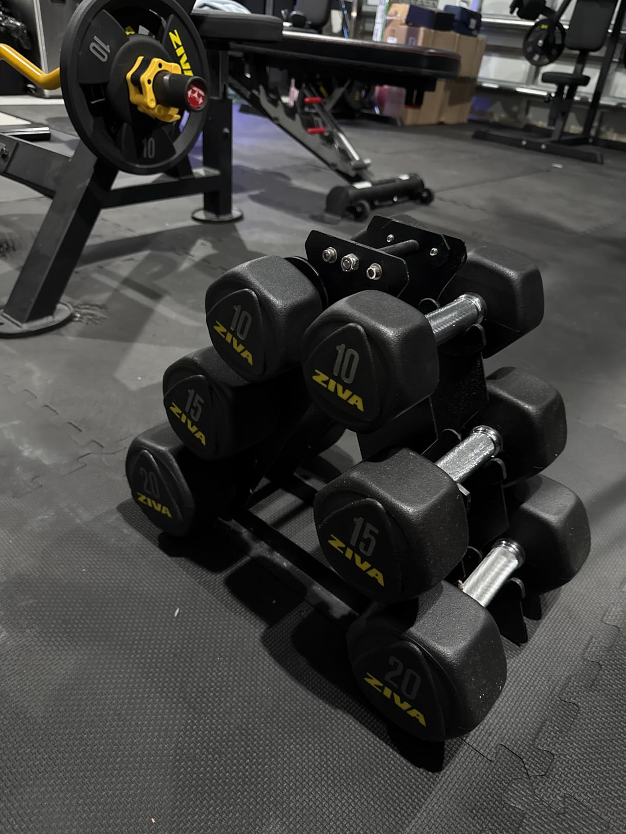 ZIVA Premium Hex Dumbbells - Commercial Grade Rubber Urethane Coated Free Weights for Strength Training, Weightlifting, Home Gym - Durable Steel Core - Sold in Pairs and Sets customer photo 1