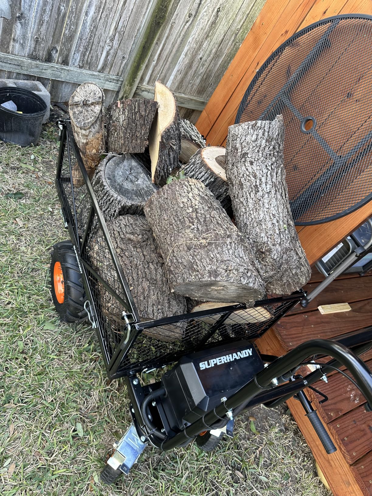 SuperHandy Utility Service Cart Power Wagon Wheelbarrow Electric 48V DC Powered 660Lbs Load and 1000Lbs+ Hauling Capacity customer photo 1