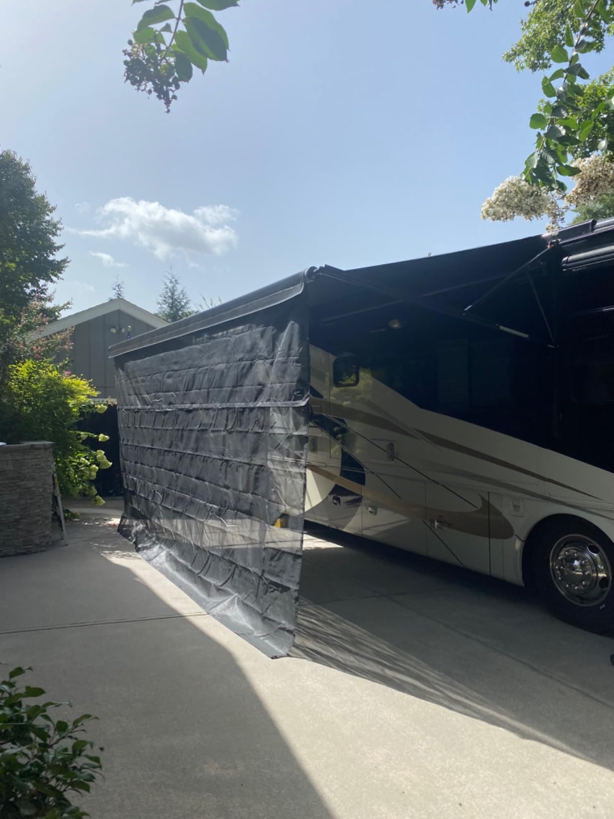 Carefree of Colorado Drop RV Awning EZ ZipBlocker - Black Mesh RV Awning Shade Screen, Canopy Sun Blocker, Camper Accessory for Front Patio (13' x 7') customer photo 1
