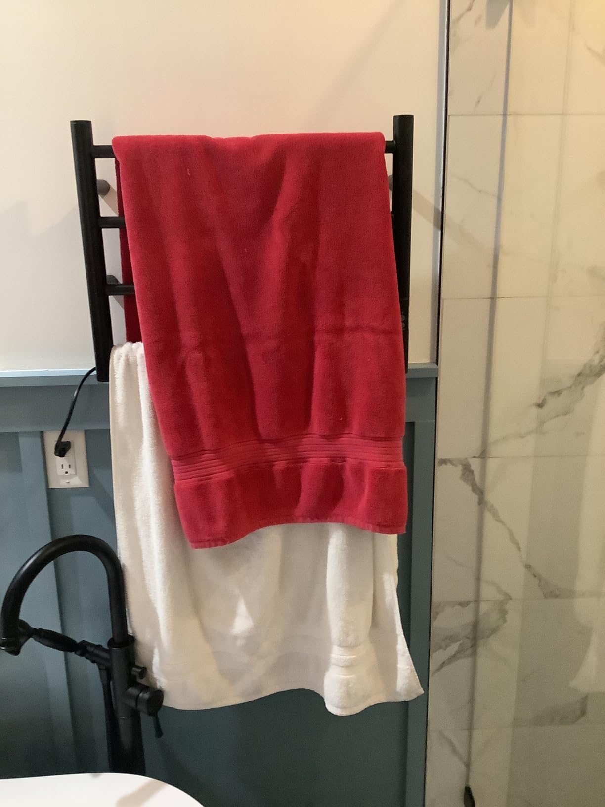 KEG Towel Warmer Wall Mounted with Built-in Timer 12 Bars Electric Stainless Steel Heated Towel Racks for Bathroom, Hot Plug-in Bath Towel Heater Brushed Nickel customer photo 1
