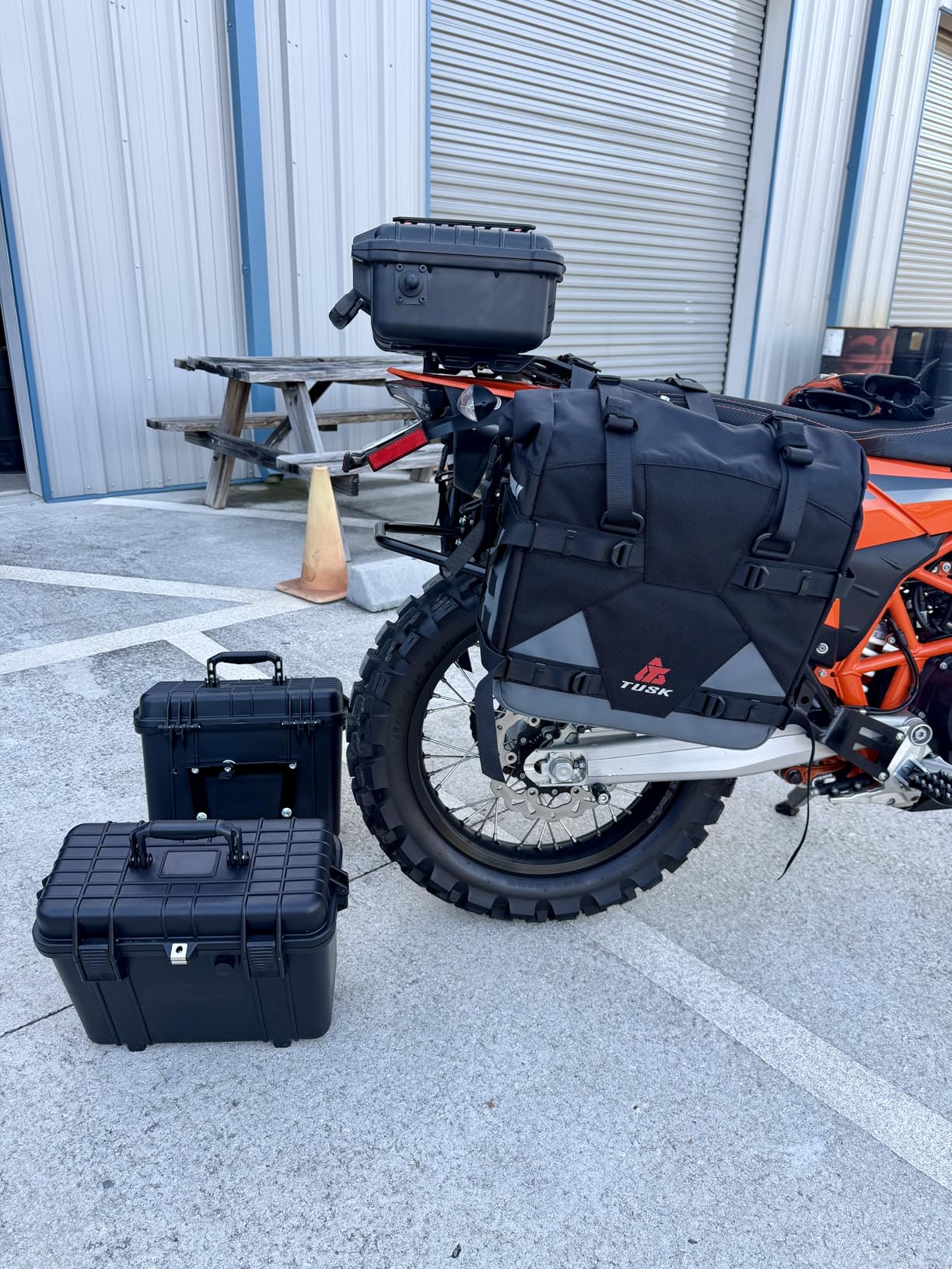 Tusk Pilot Pannier Bags Black/Grey | Durable Soft Saddlebags with Roll-Top Closure, Waterproof Liners and Reflective Accents | Adventure Motorcycle Storage customer photo 1