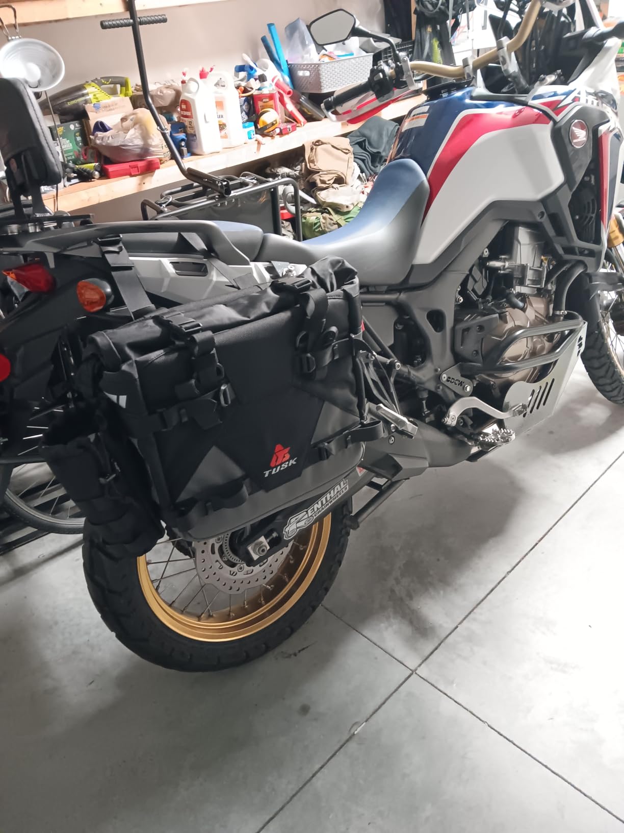 Tusk Pilot Pannier Bags Black/Grey | Durable Soft Saddlebags with Roll-Top Closure, Waterproof Liners and Reflective Accents | Adventure Motorcycle Storage customer photo 2