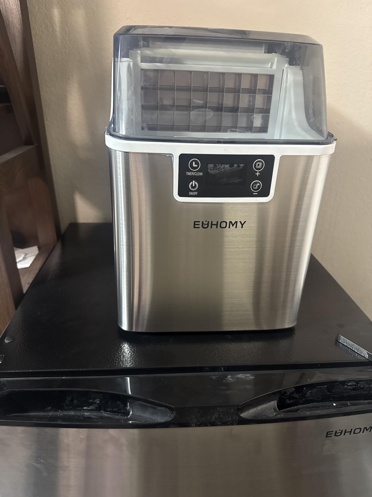 EUHOMY Ice Cube Maker Machine Countertop, 2 Ways to Add Water, 45Lbs/Day 24 Pcs Ready in 13 Mins, Self-Cleaning Portable Compact, with Ice Scoop & Basket, Perfect for Home/Kitchen/Office/Bar customer photo 1