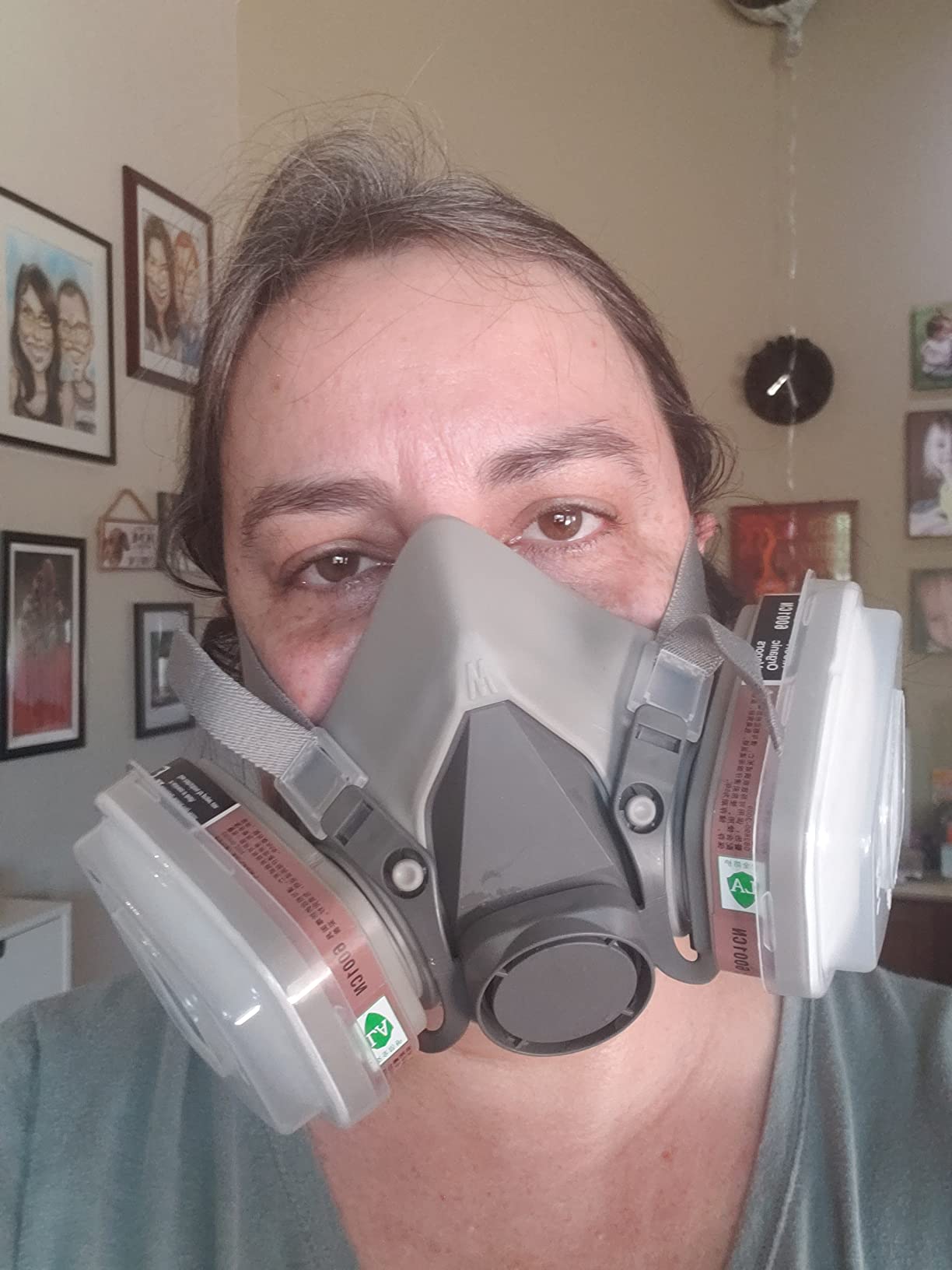 ANUNU Respirator Mask with Filters, Respirator Mask for Chemical, Painting, Epoxy Resin, Dust customer photo 1