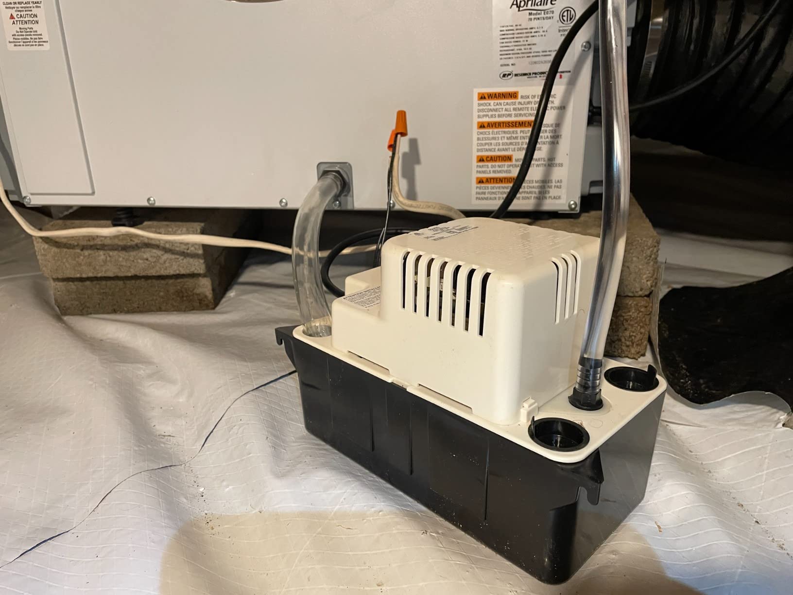 AprilAire E070 Pro 70-Pint Crawl Space Dehumidifier with Drain Hose, Commercial-Grade Whole-House Dehumidifier for Crawlspace, Basement, or Whole Home up to 2,200 sq. ft. customer photo 1